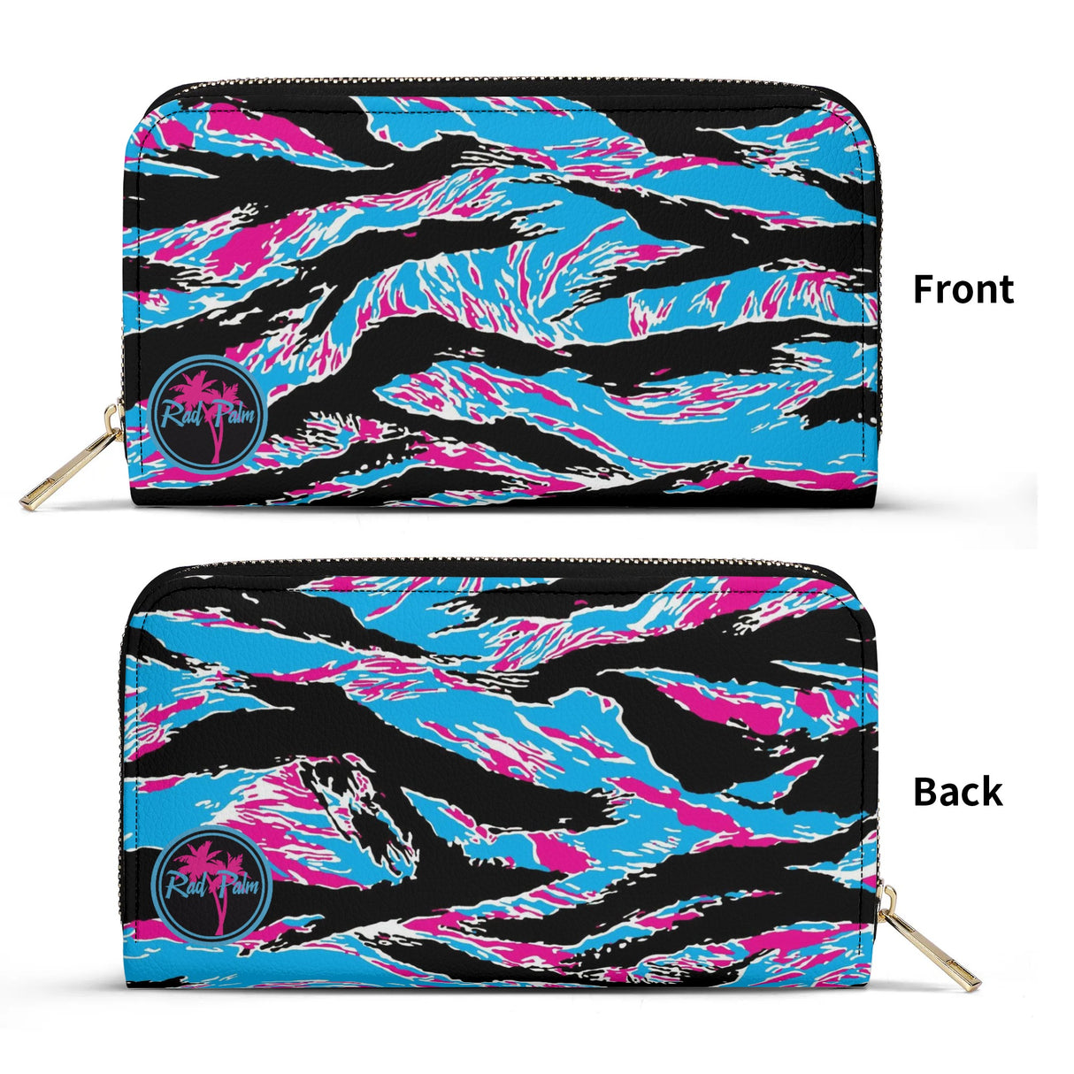 Cartera de cuero sintético con rayas de tigre de Miami