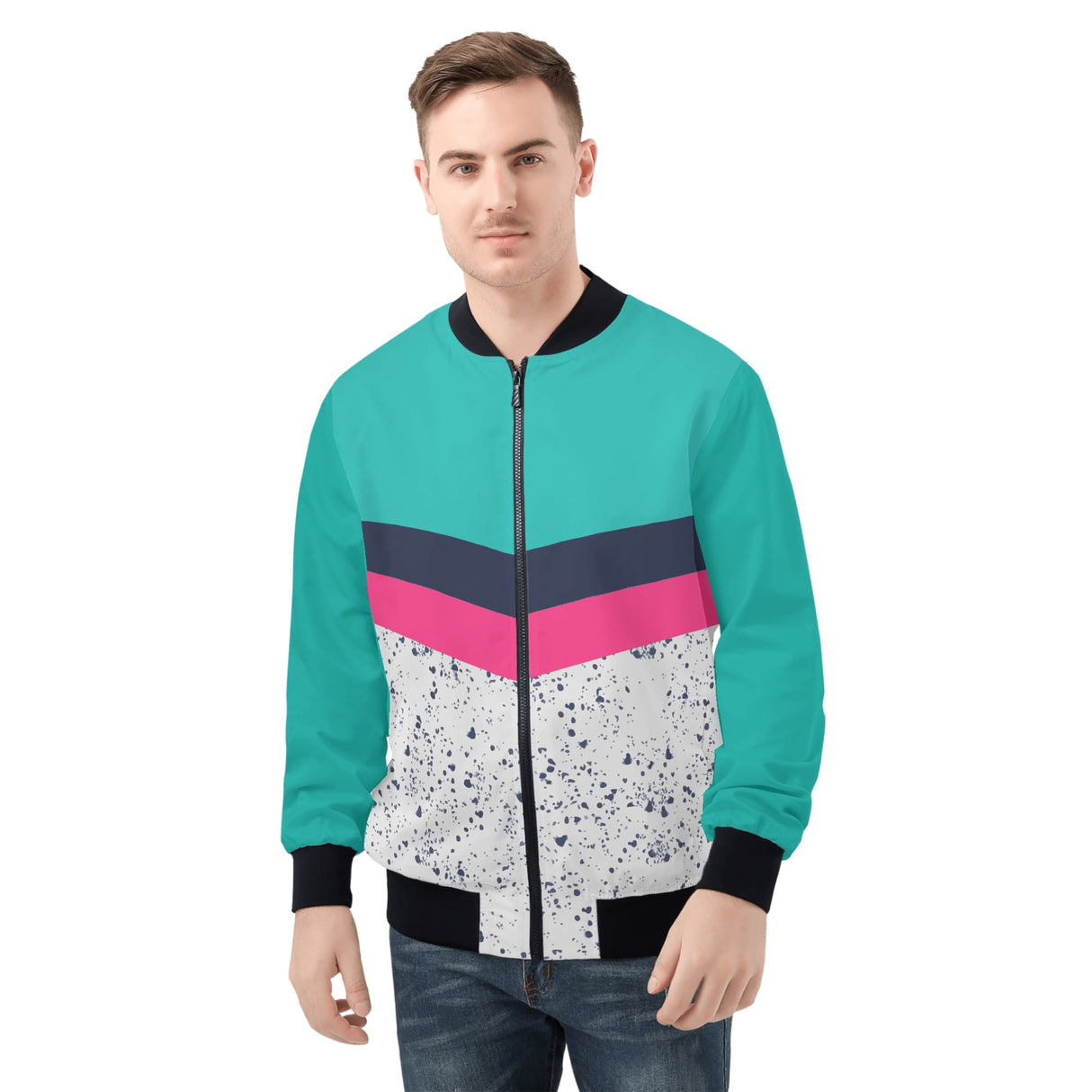 Bottoms Up Mens Zip Up Bomber Jacket