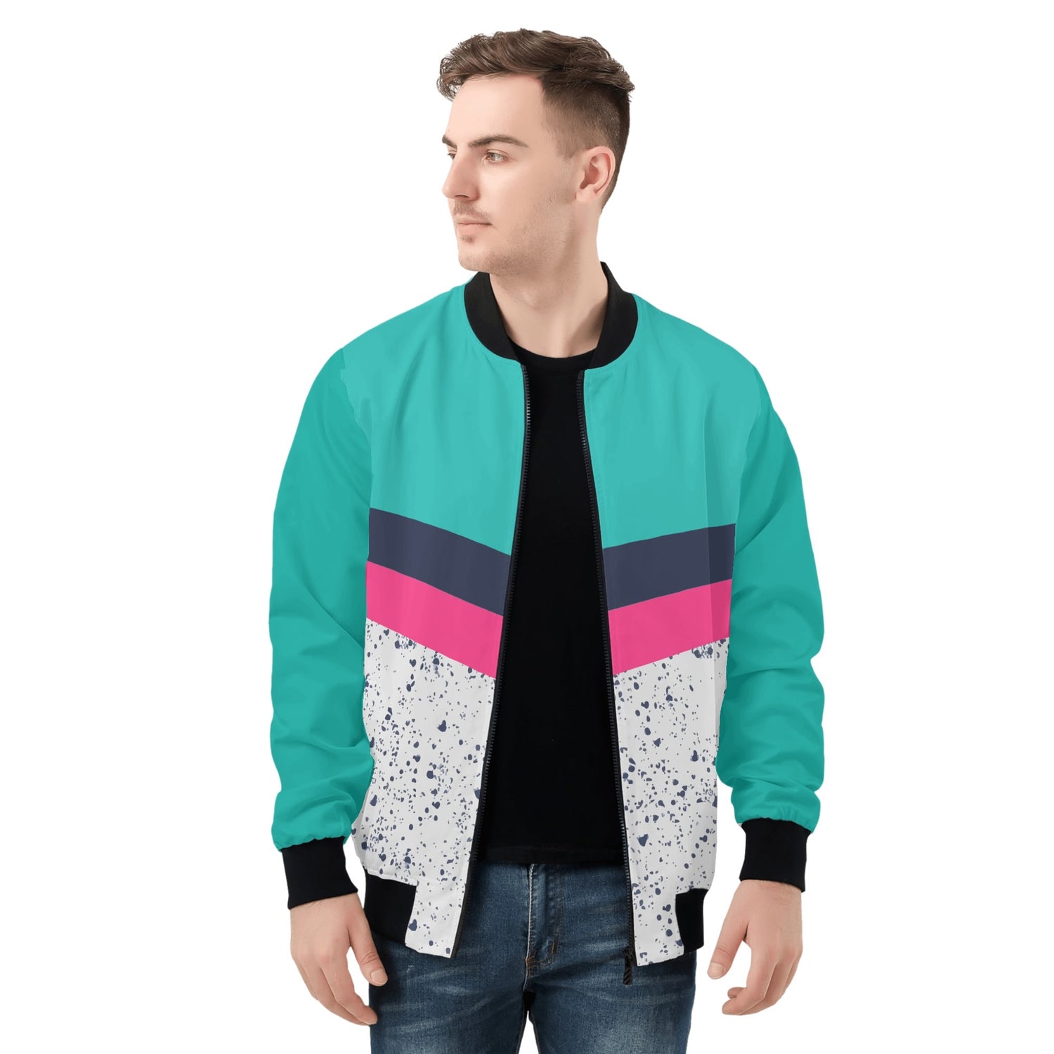 Bottoms Up Mens Zip Up Bomber Jacket
