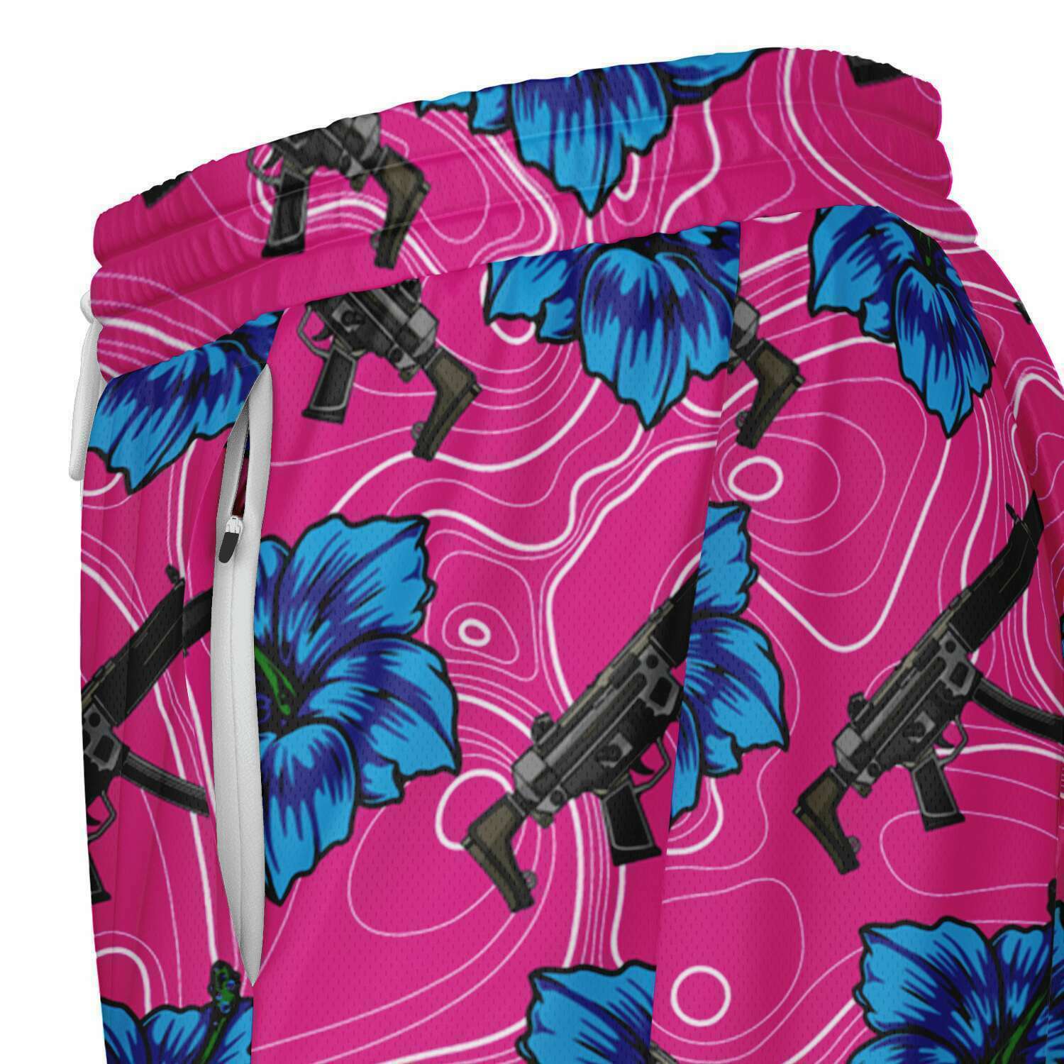 High Capacity Hibiscus Pink Men's 2-in-1 Shorts