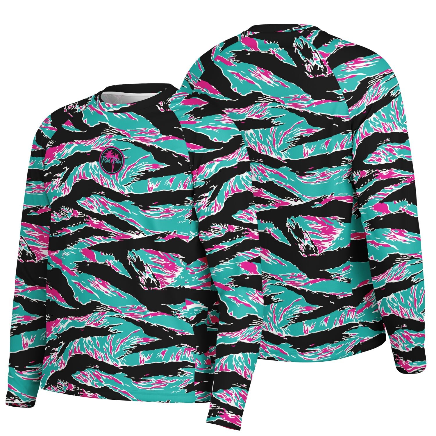 Miami Tiger Stripe Men's Long Sleeve Performance Shirt