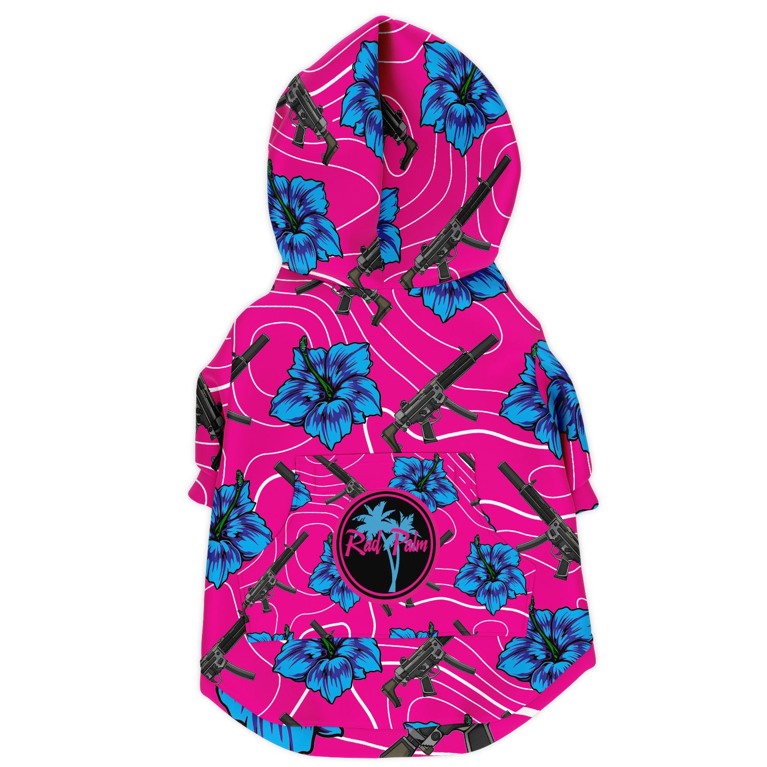 Sudadera con capucha para perro con hibisco de gran capacidad Rad Palm