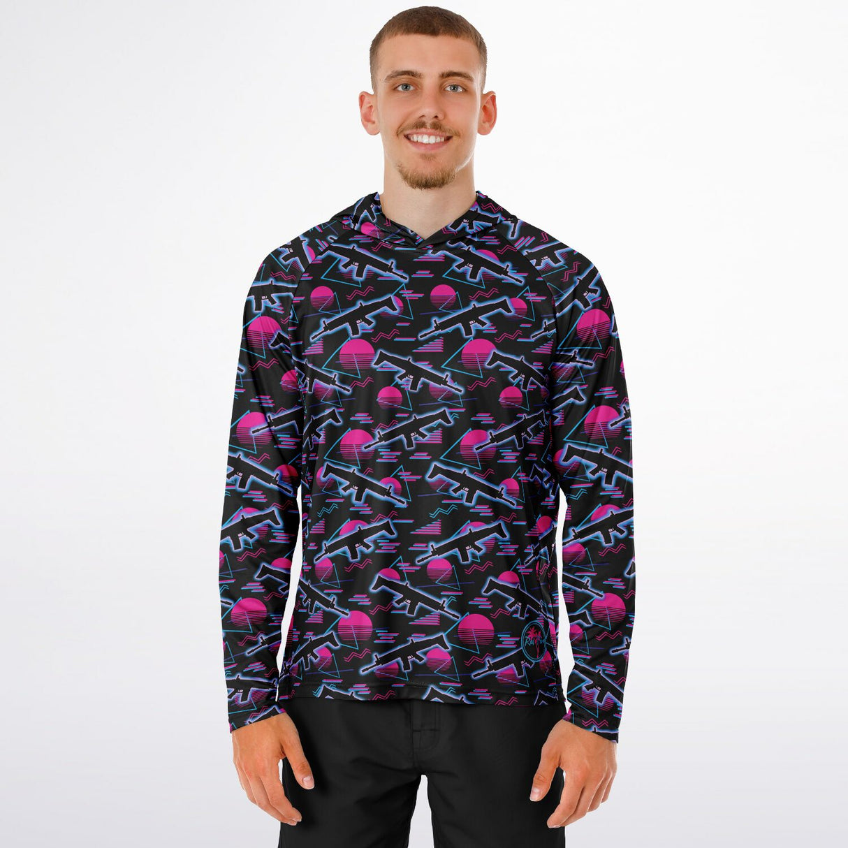 Mimi Nights Men's Long Sleeve Hooded Performance Shirt