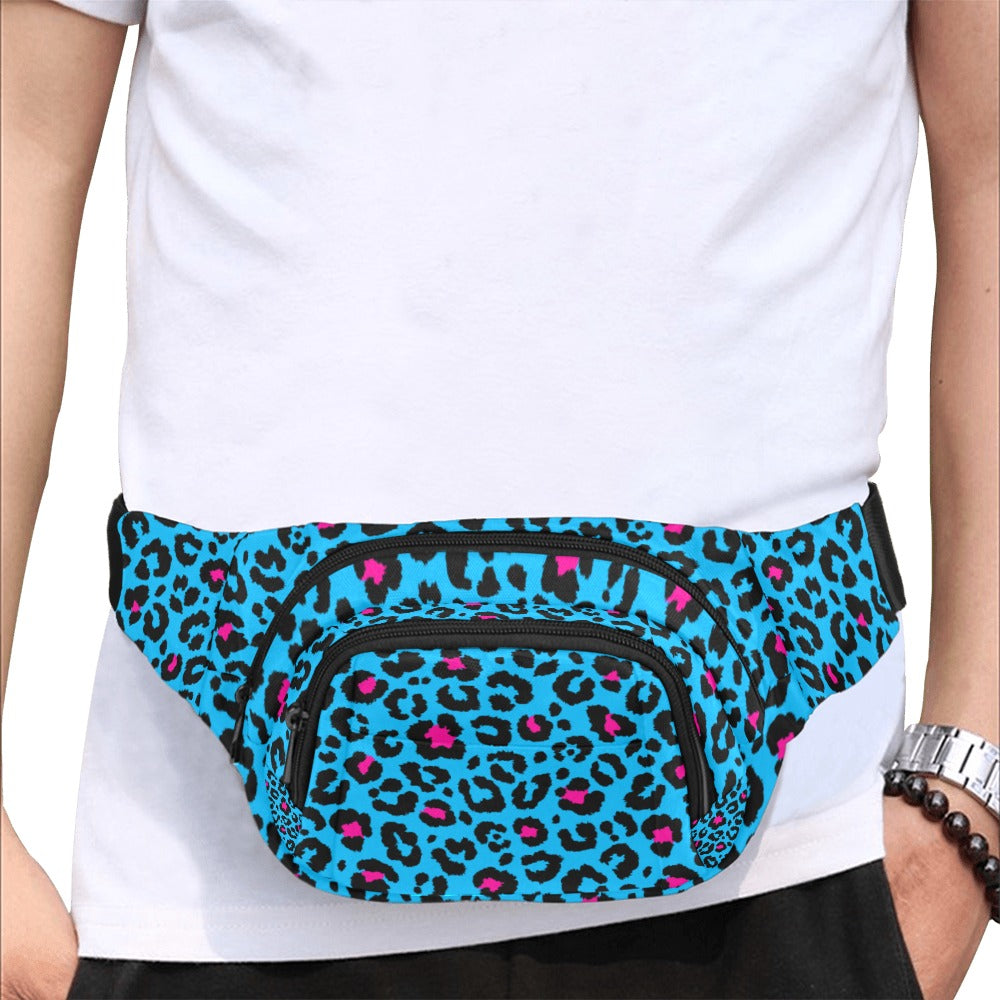 Blue Leopard Fanny Pack
