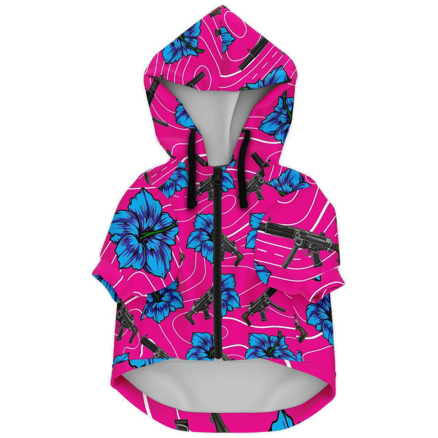 Sudadera con capucha para perro con hibisco de gran capacidad Rad Palm