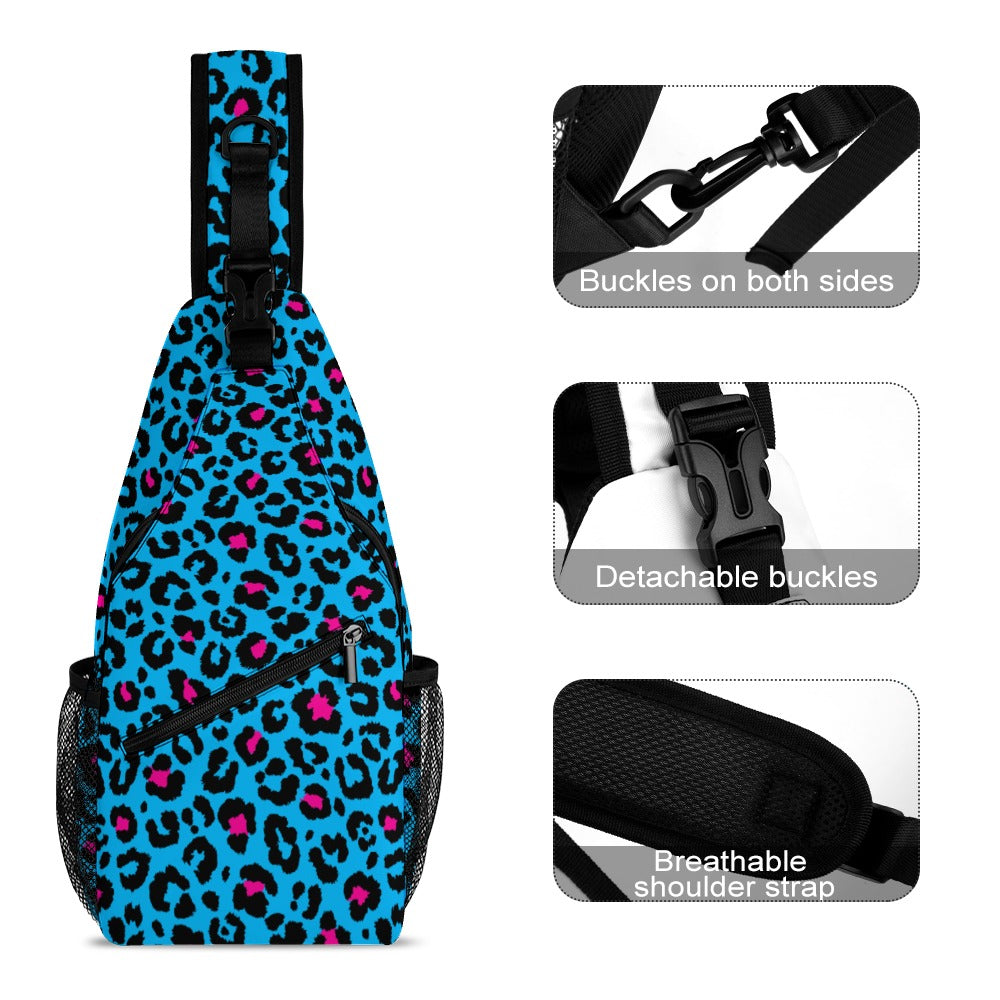 Blue Leopard Sling Bag
