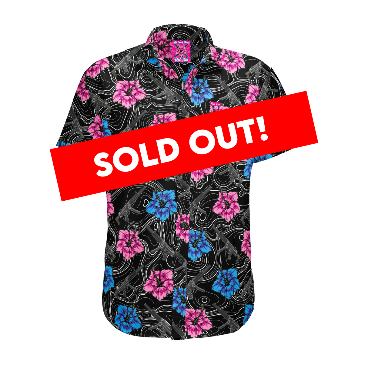 Camisa de fiesta negra Hibiscus de alta capacidad
