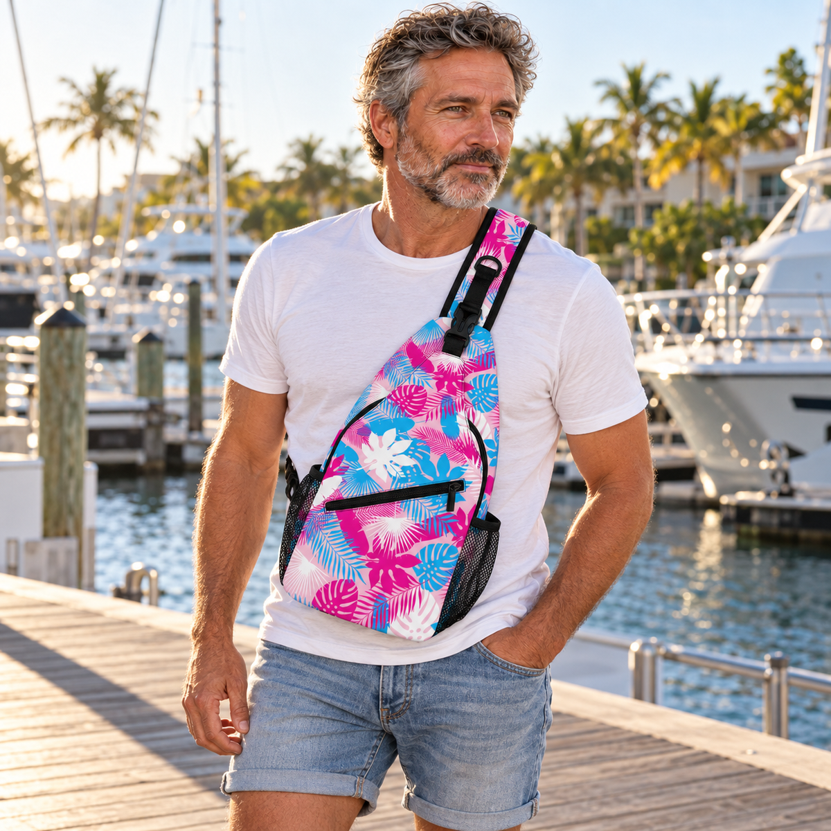 Neon Jungle Pink Sling Bag-23