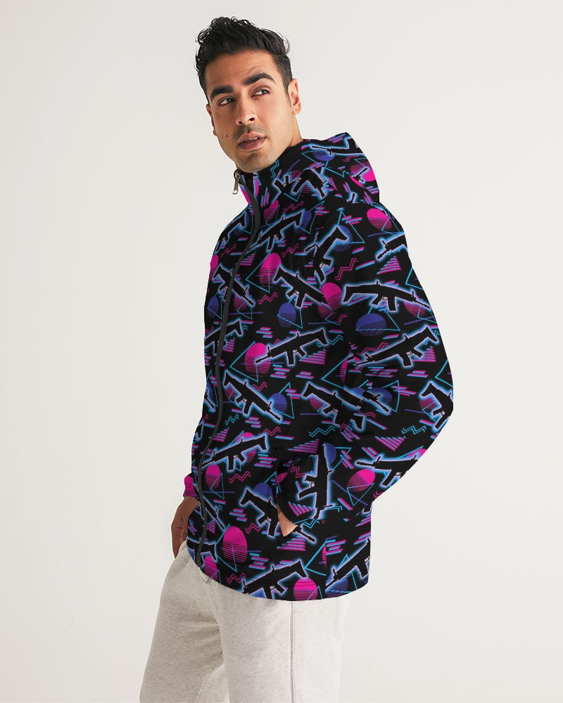 Miami Nights Men's All-Over Print Windbreaker