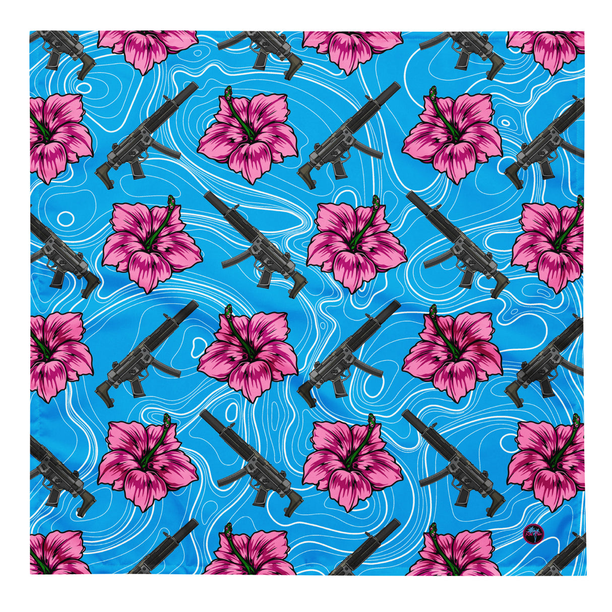 High Capacity Hibiscus Blue Bandana