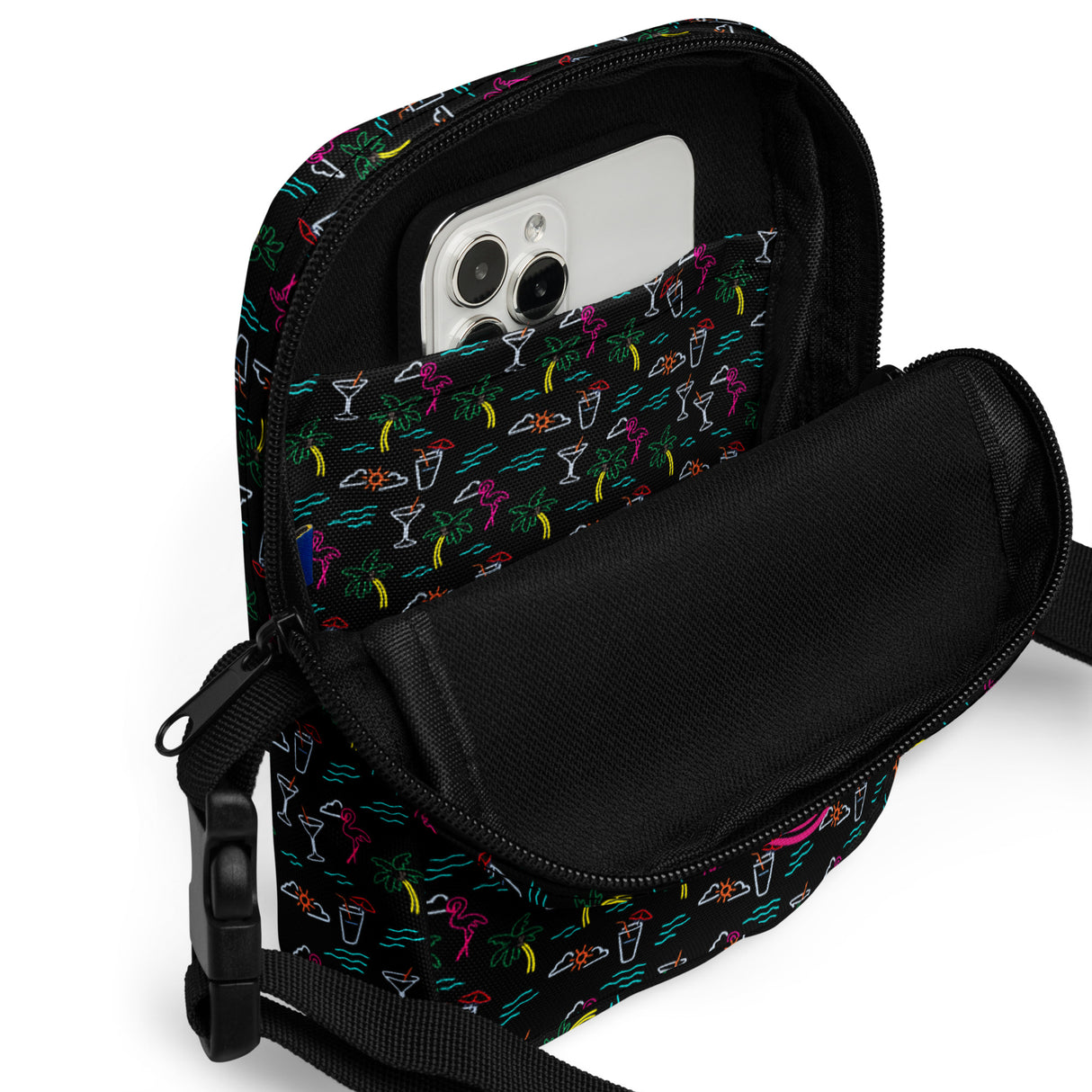 Five O'Clock Somewhere Black Utility Crossbody Bag