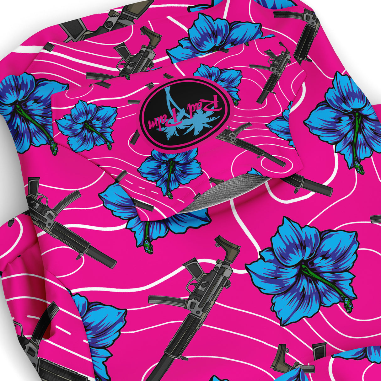 Sudadera con capucha para perro con hibisco de gran capacidad Rad Palm