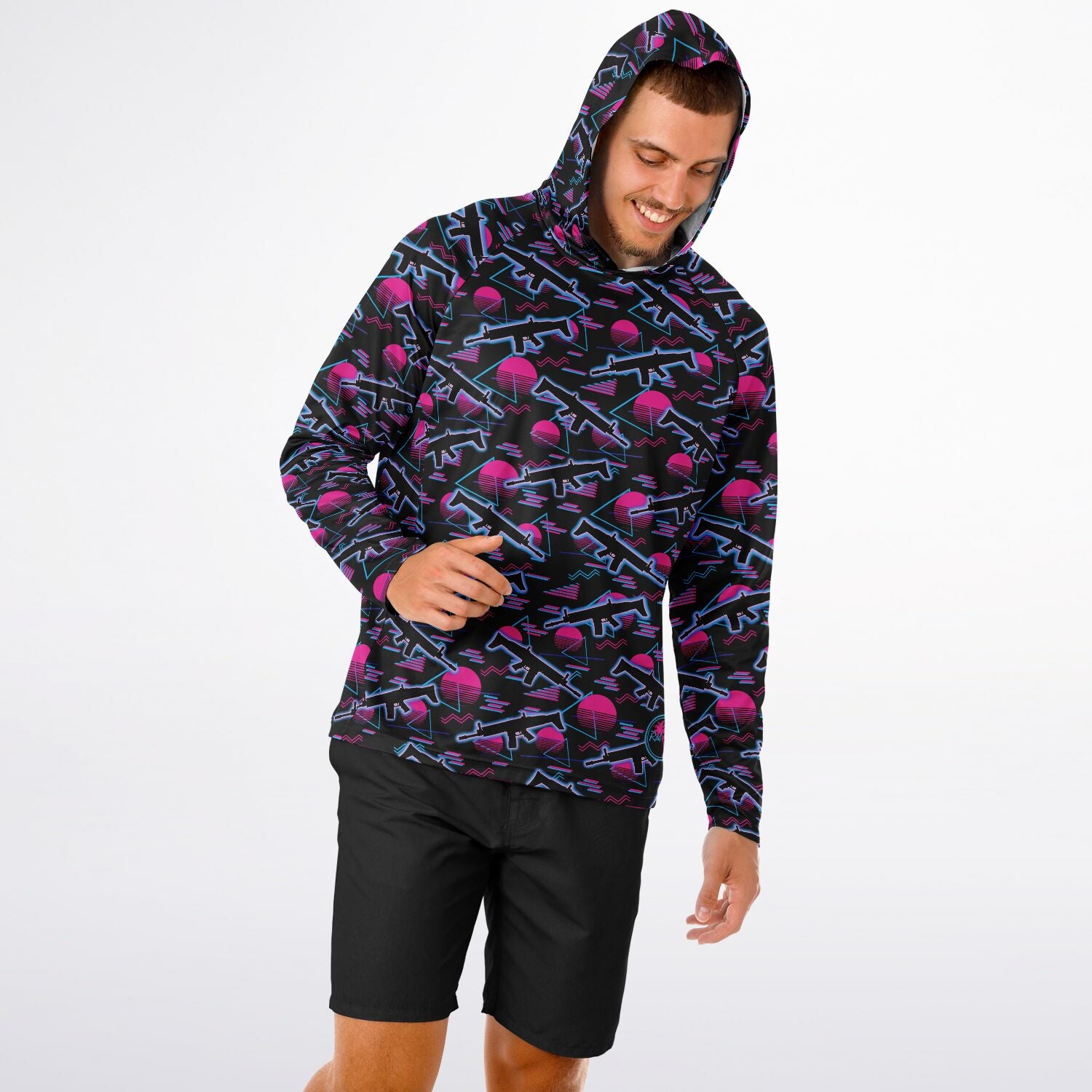 Mimi Nights Men's Long Sleeve Hooded Performance Shirt