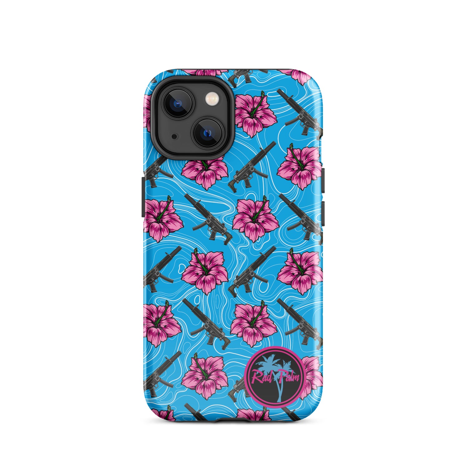 High Capacity Hibiscus Blue Tough Case for iPhone®