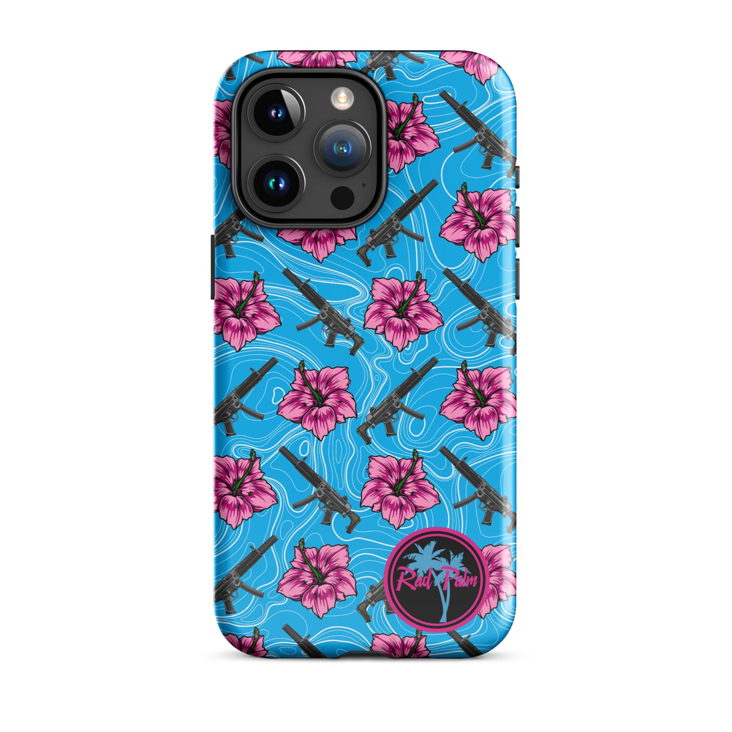 High Capacity Hibiscus Blue Tough Case for iPhone®