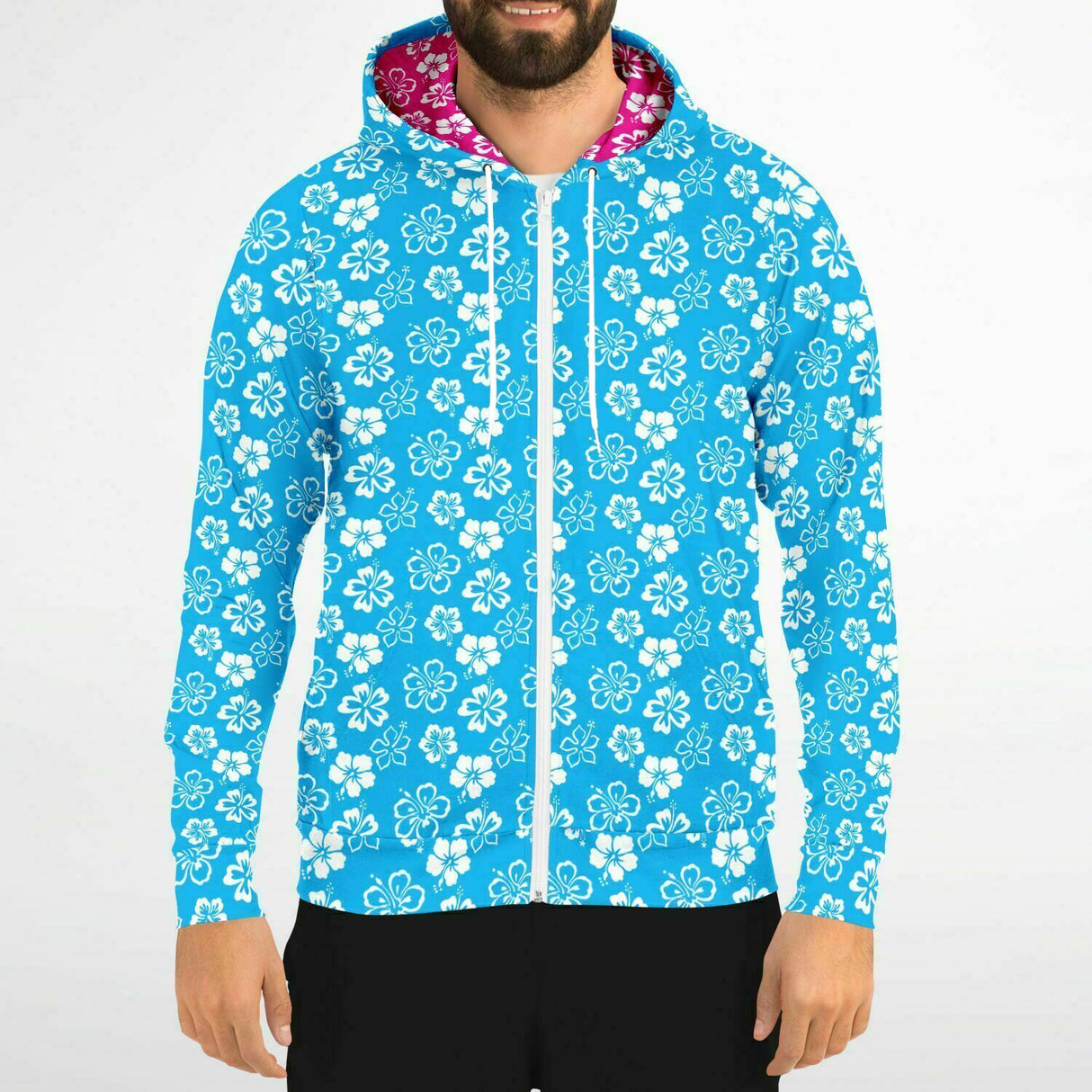 Rad Palm Blue Aloha Zip Up Hoodie