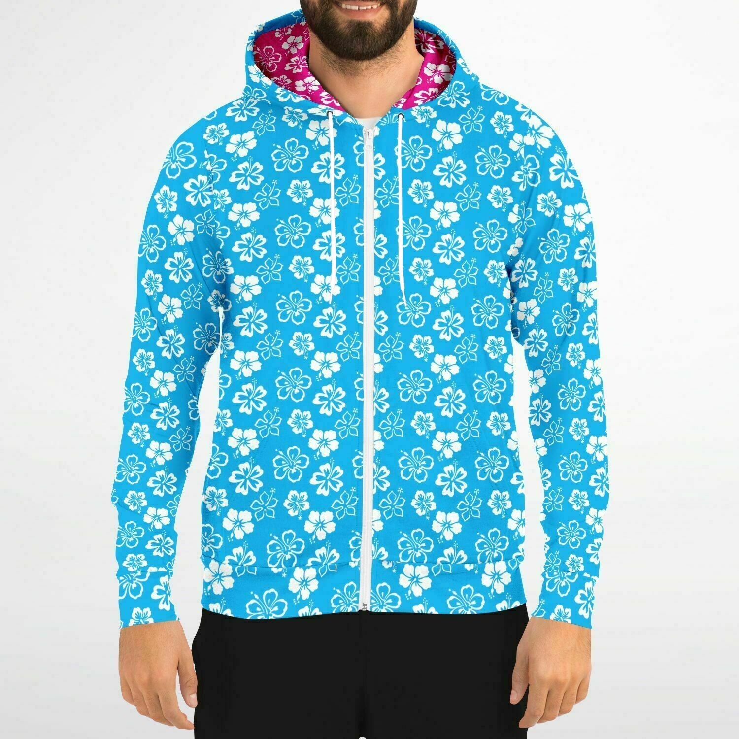 Rad Palm Blue Aloha Zip Up Hoodie