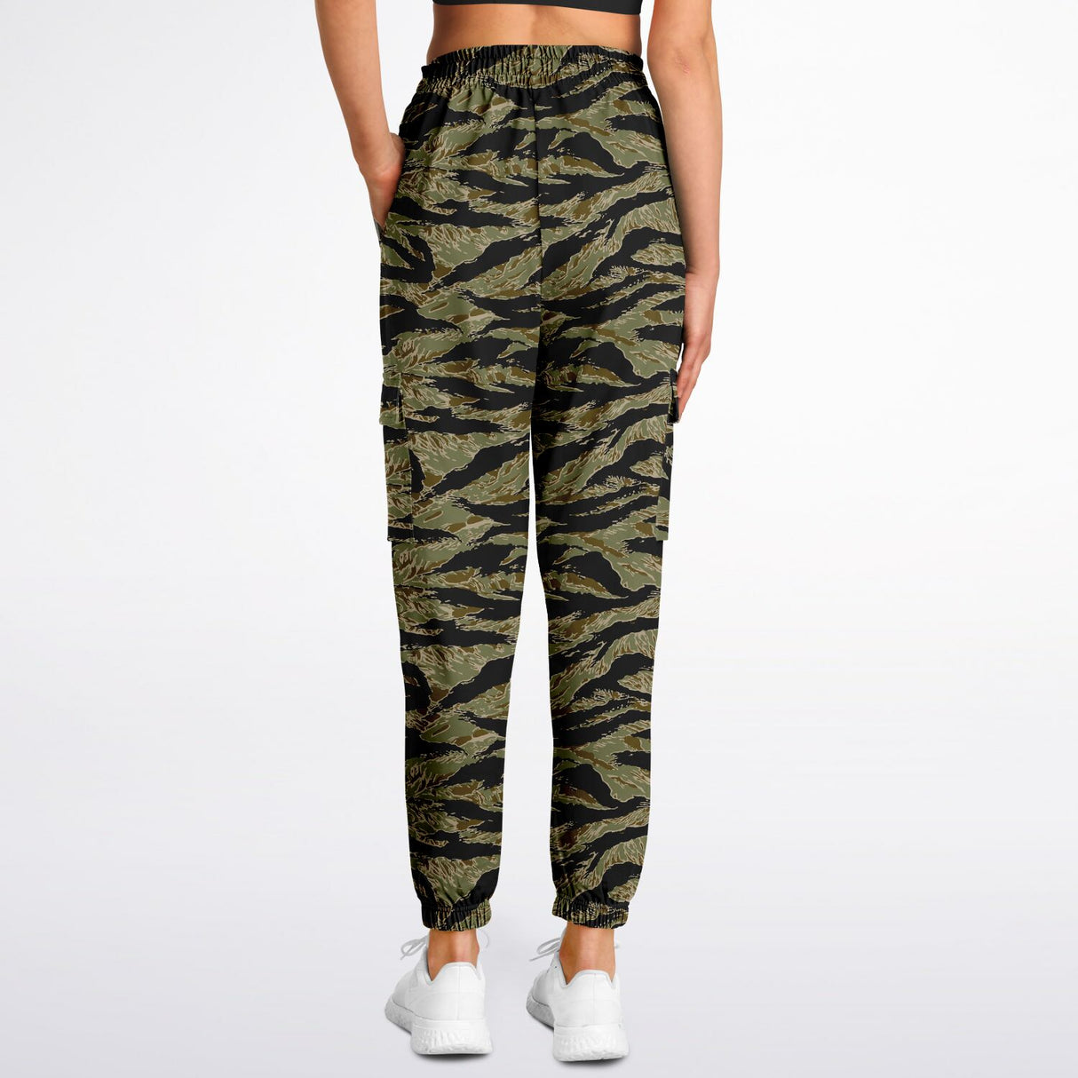Pantalones de jogging cargo con rayas de tigre de Rad Palm