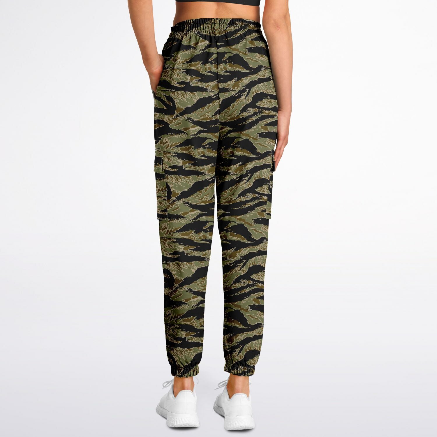 Pantalones de jogging cargo con rayas de tigre de Rad Palm