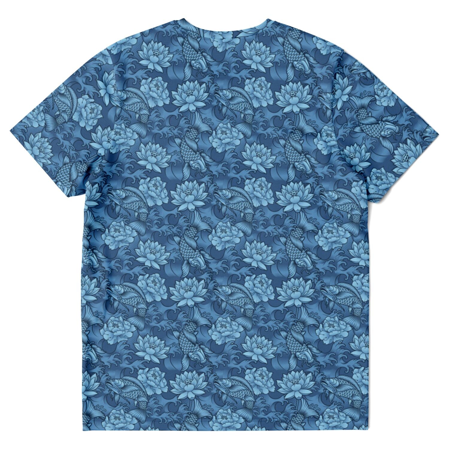 Camiseta unisex con peces koi azules de Rad Palm