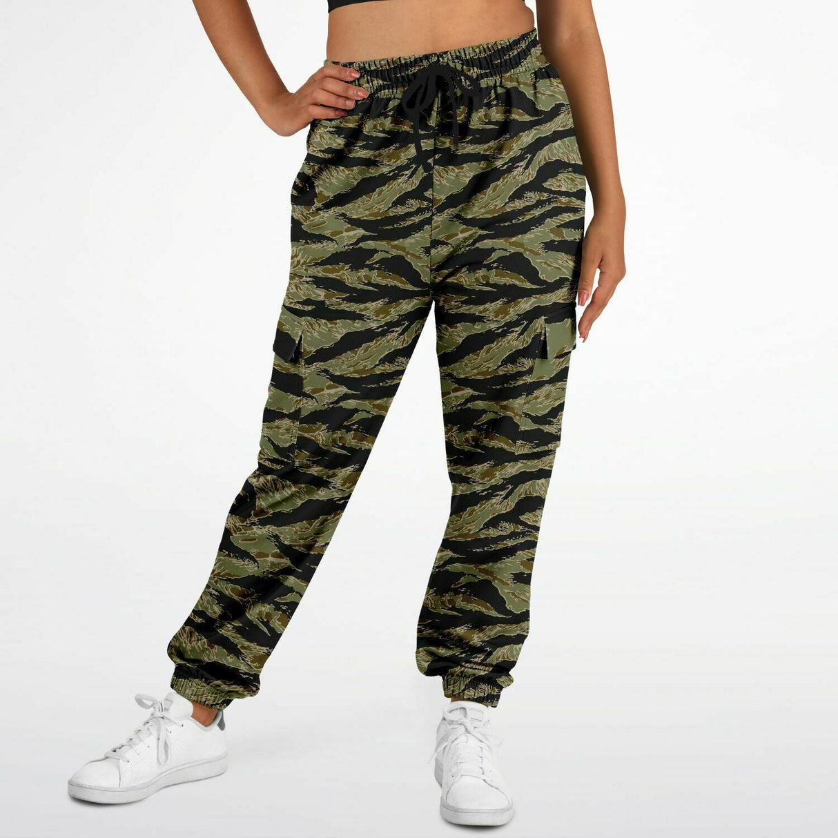 Pantalones de jogging cargo con rayas de tigre de Rad Palm