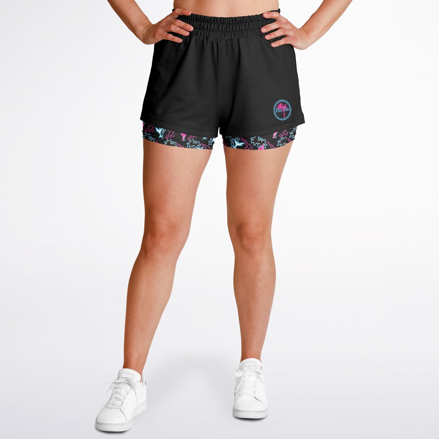 Rad Palm Neon Attack Women's 2 in 1 Shorts