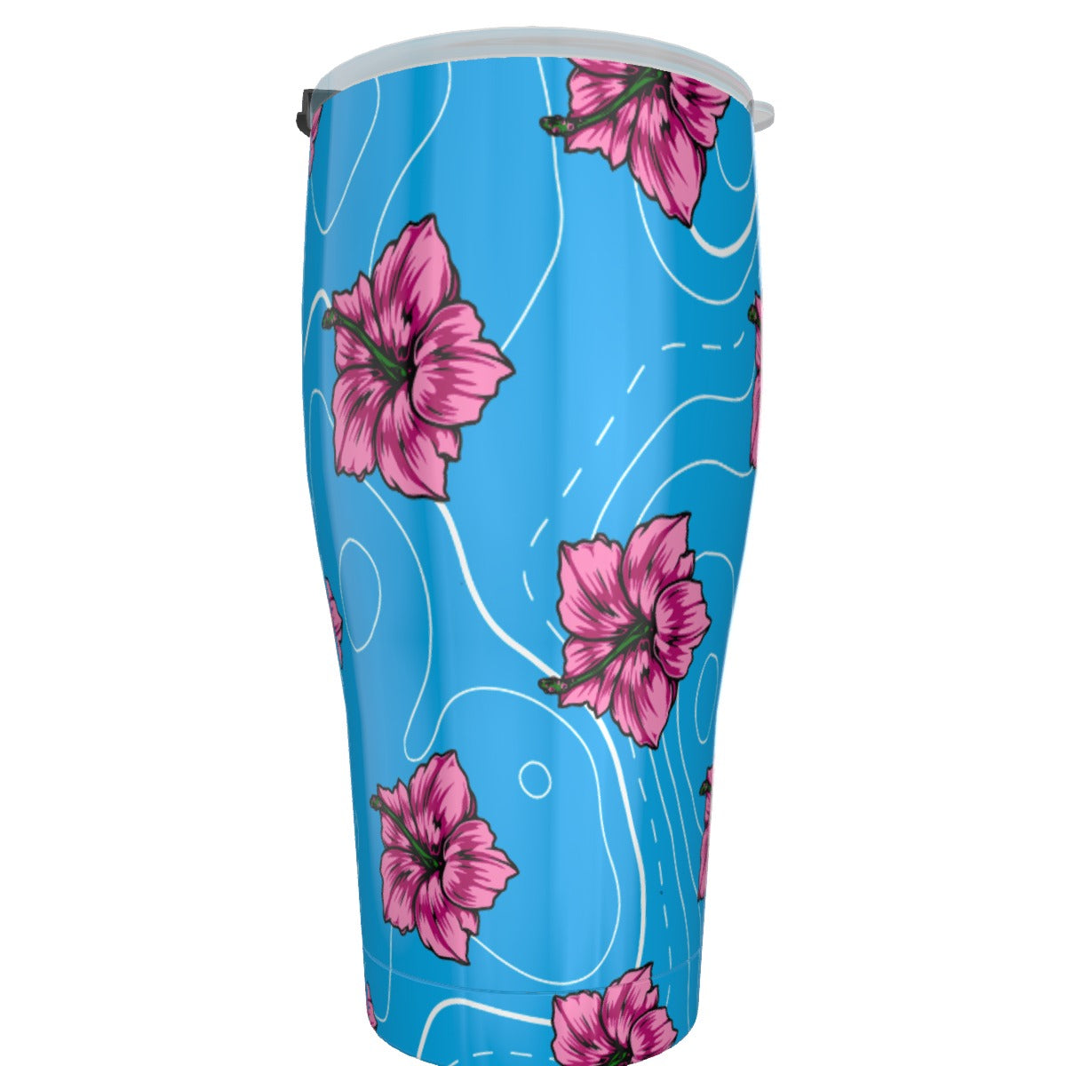 Vaso Rad Palm Hibiscus Blue de 30 oz