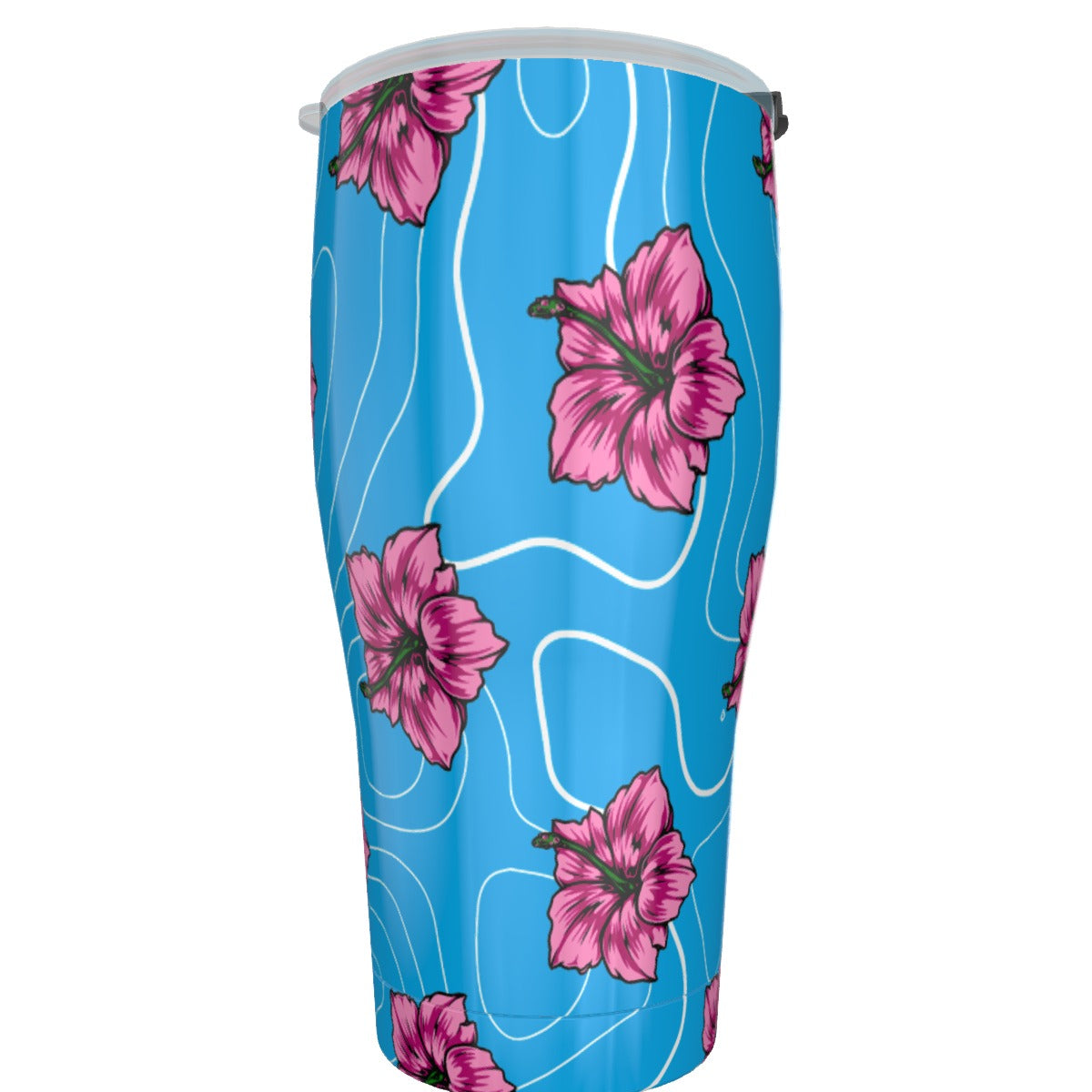Vaso Rad Palm Hibiscus Blue de 30 oz