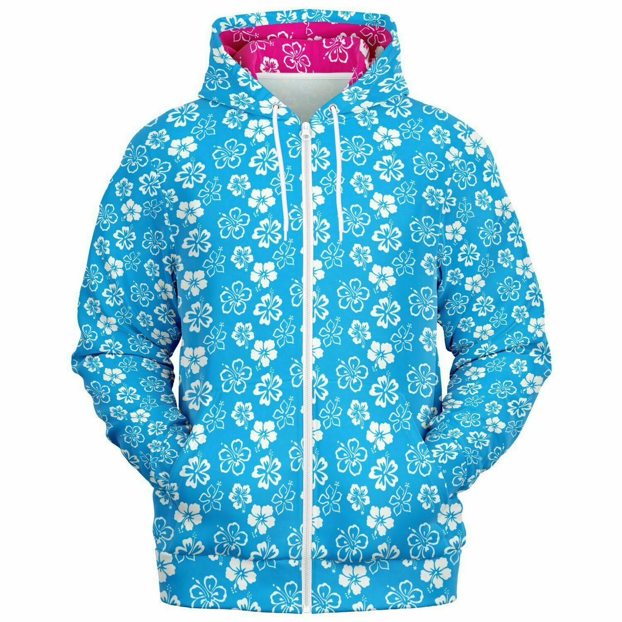 Rad Palm Blue Aloha Zip Up Hoodie