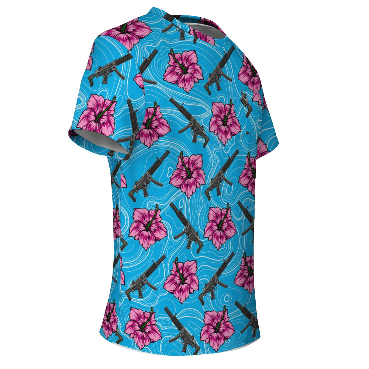 Rad Palm High Capacity Hibiscus Blue Pocket T-Shirt