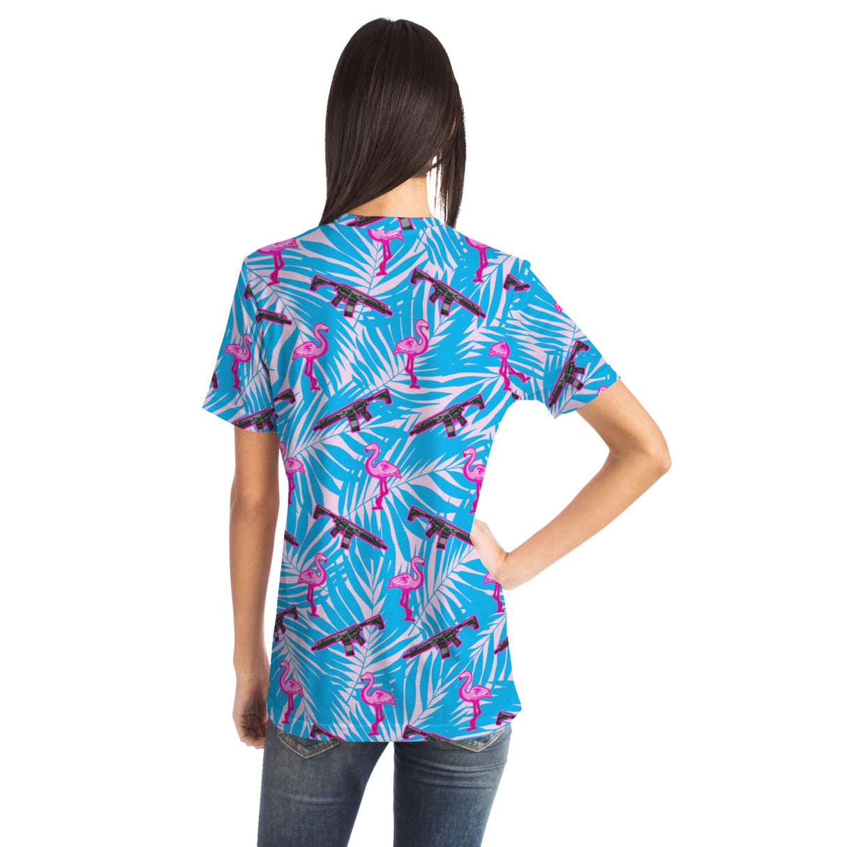 Camiseta unisex con diseño de flamencos de Rad Palm Front Line