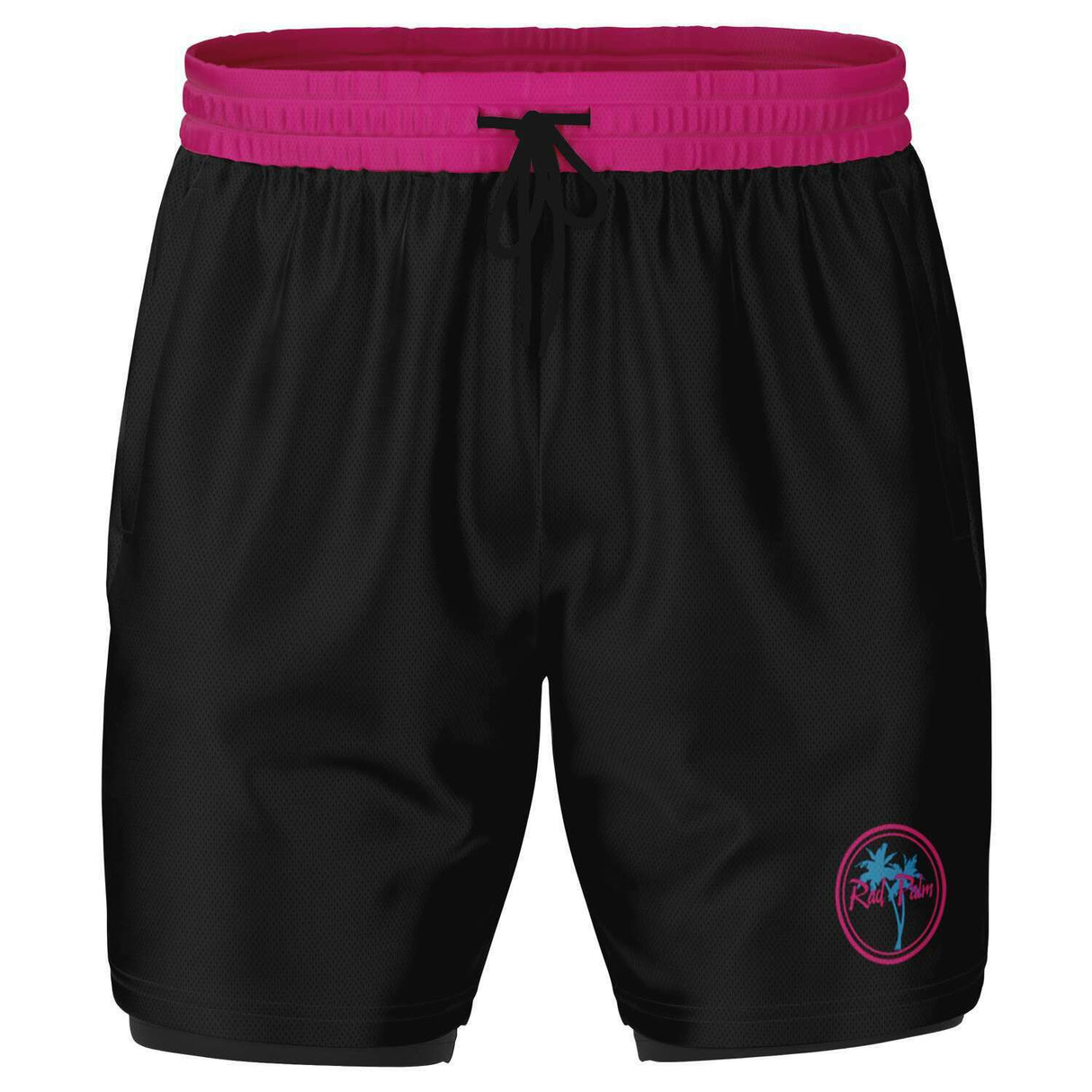 Rad Palm Neon Flamingo Men's 2-in-1 Shorts