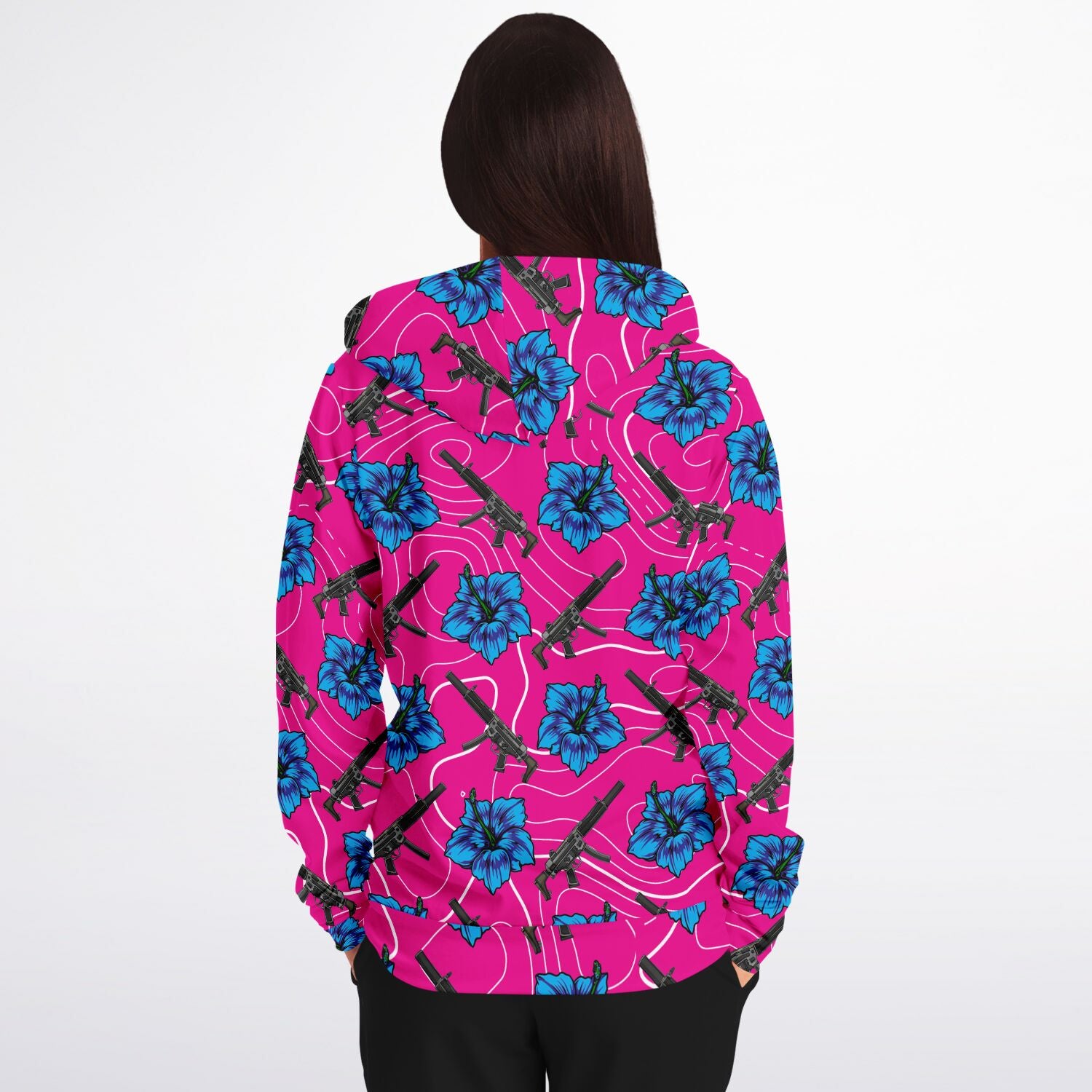 Sudadera con capucha y cremallera de alta capacidad Hibiscus de Rad Palm
