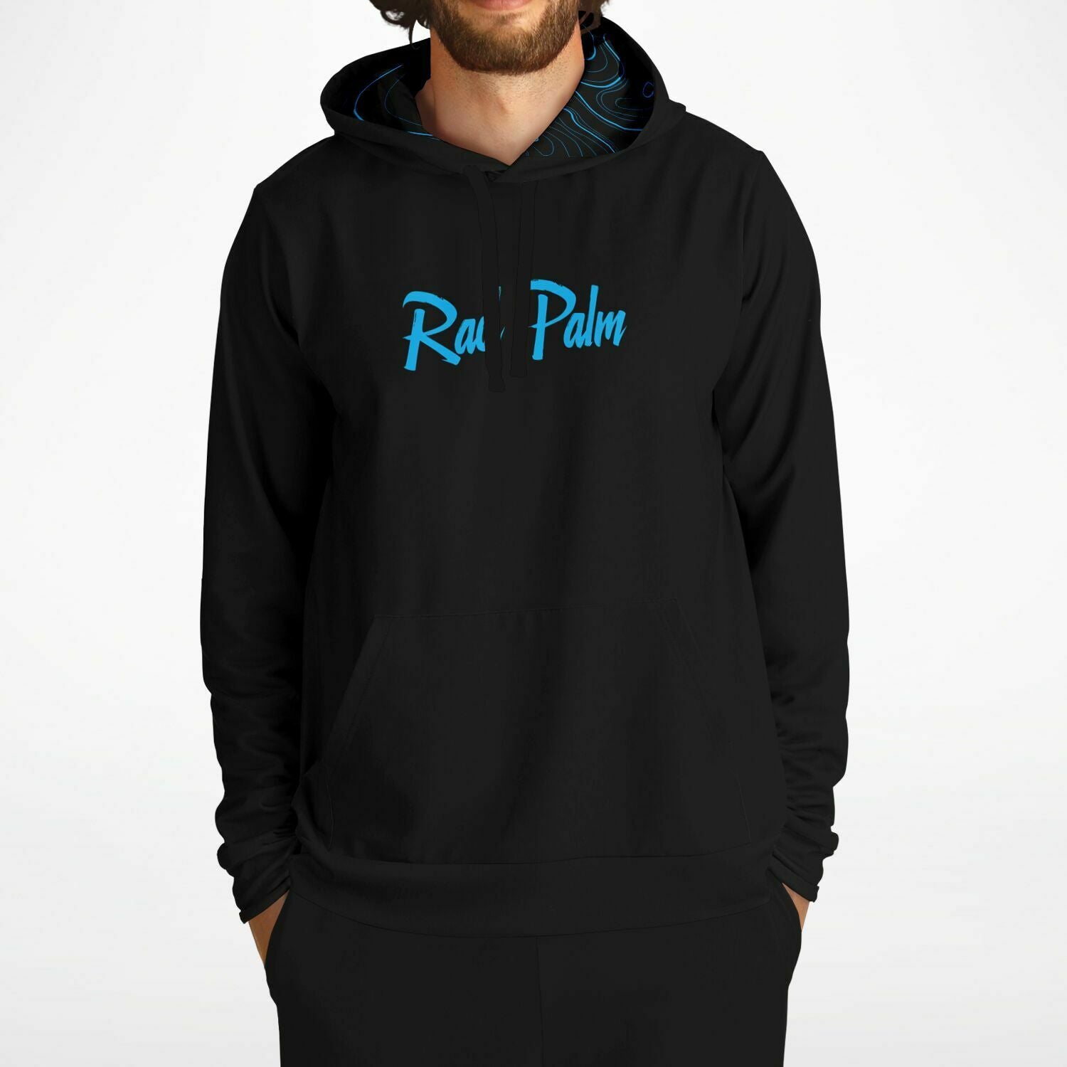 Rad Palm Icon Blue Topographic Pullover Hoodie