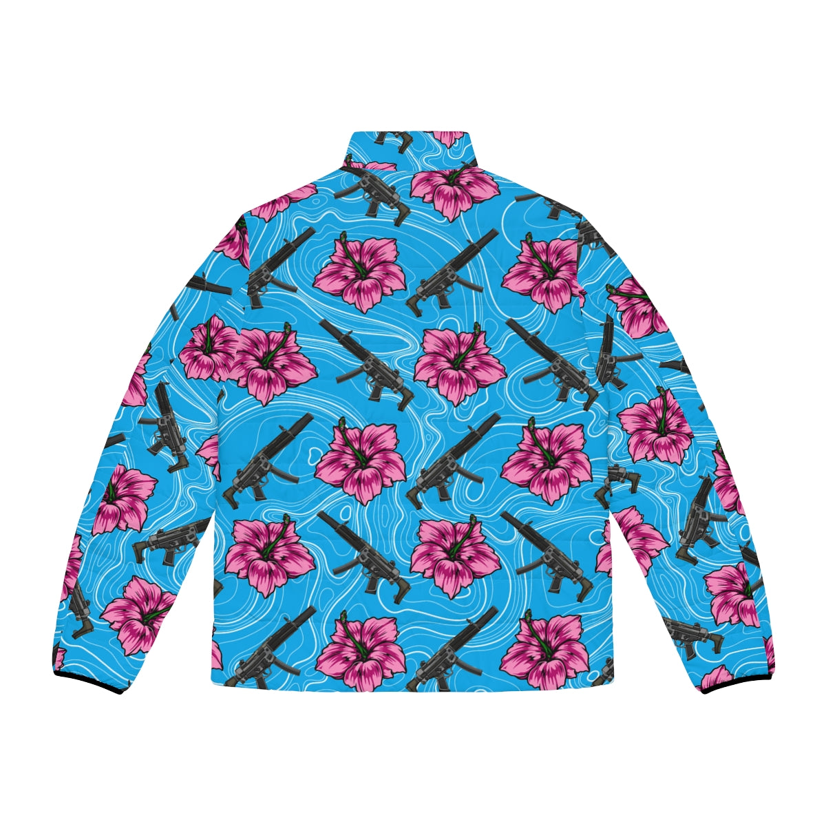 Chaqueta acolchada azul hibisco de alta capacidad para hombre de Rad Palm