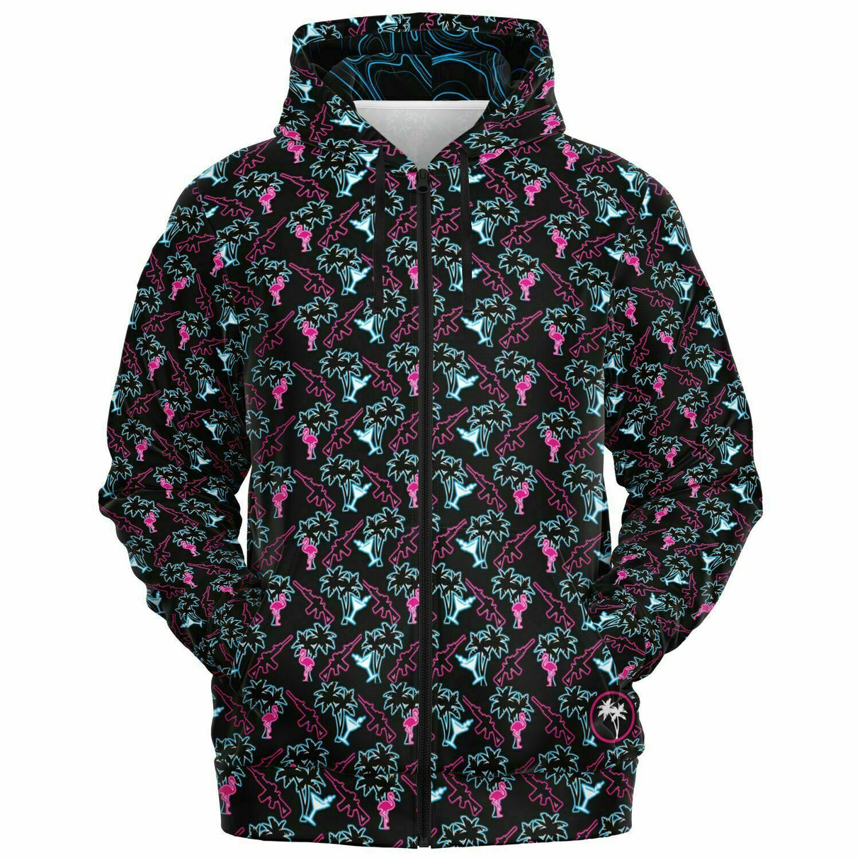 Rad Palm Neon Attack Zip Up Hoodie