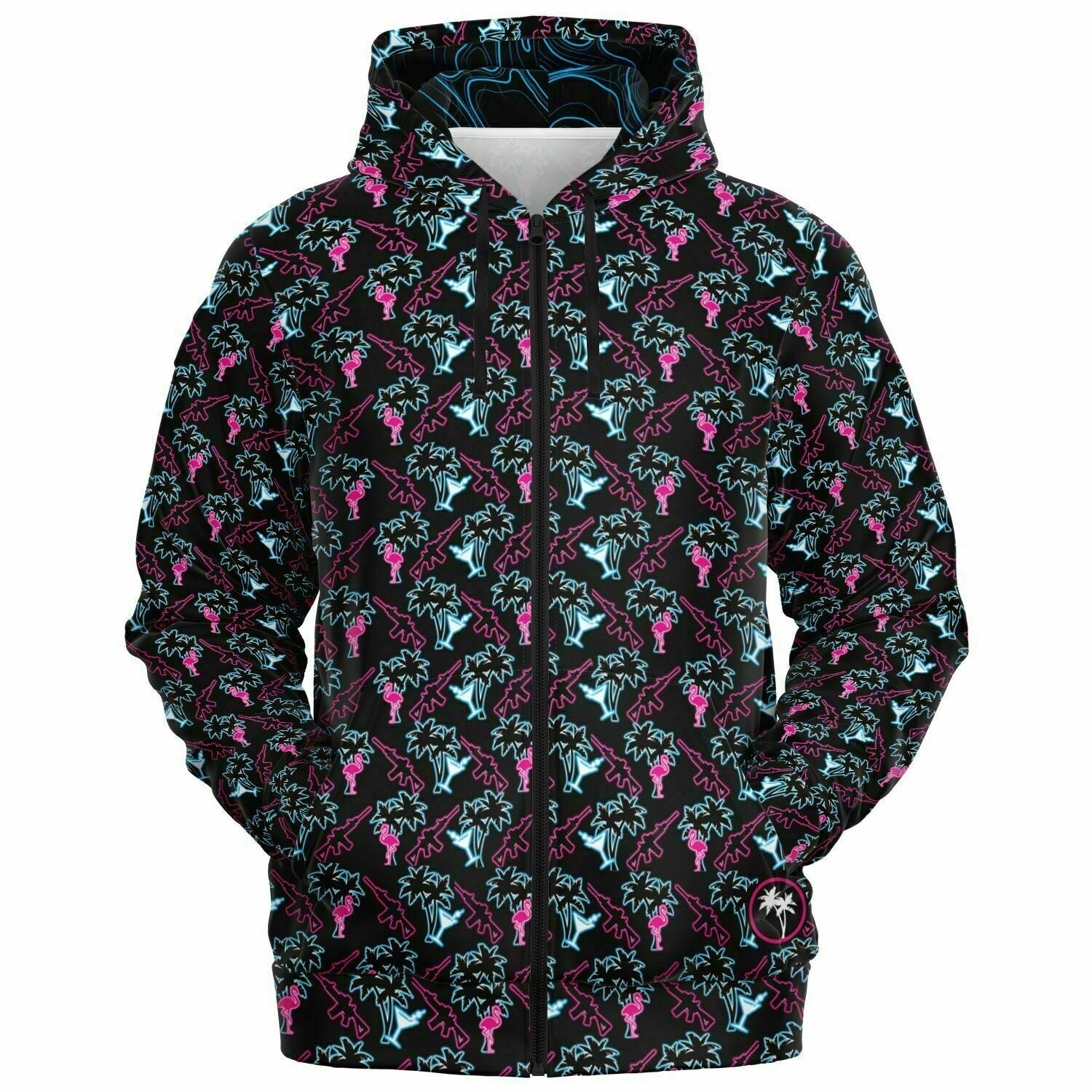 Rad Palm Neon Attack Zip Up Hoodie