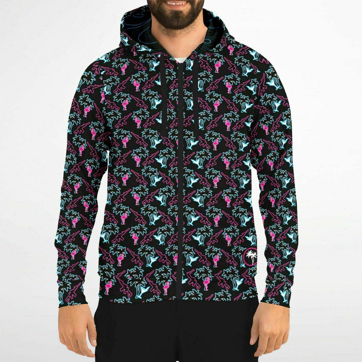 Rad Palm Neon Attack Zip Up Hoodie