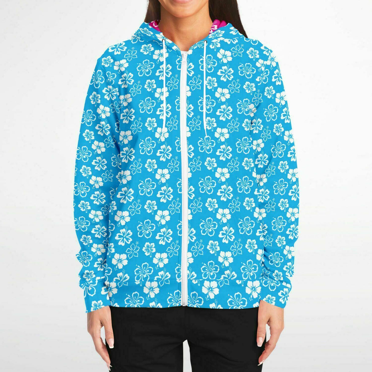 Rad Palm Blue Aloha Zip Up Hoodie