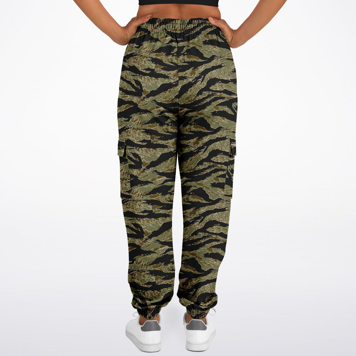 Pantalones de jogging cargo con rayas de tigre de Rad Palm