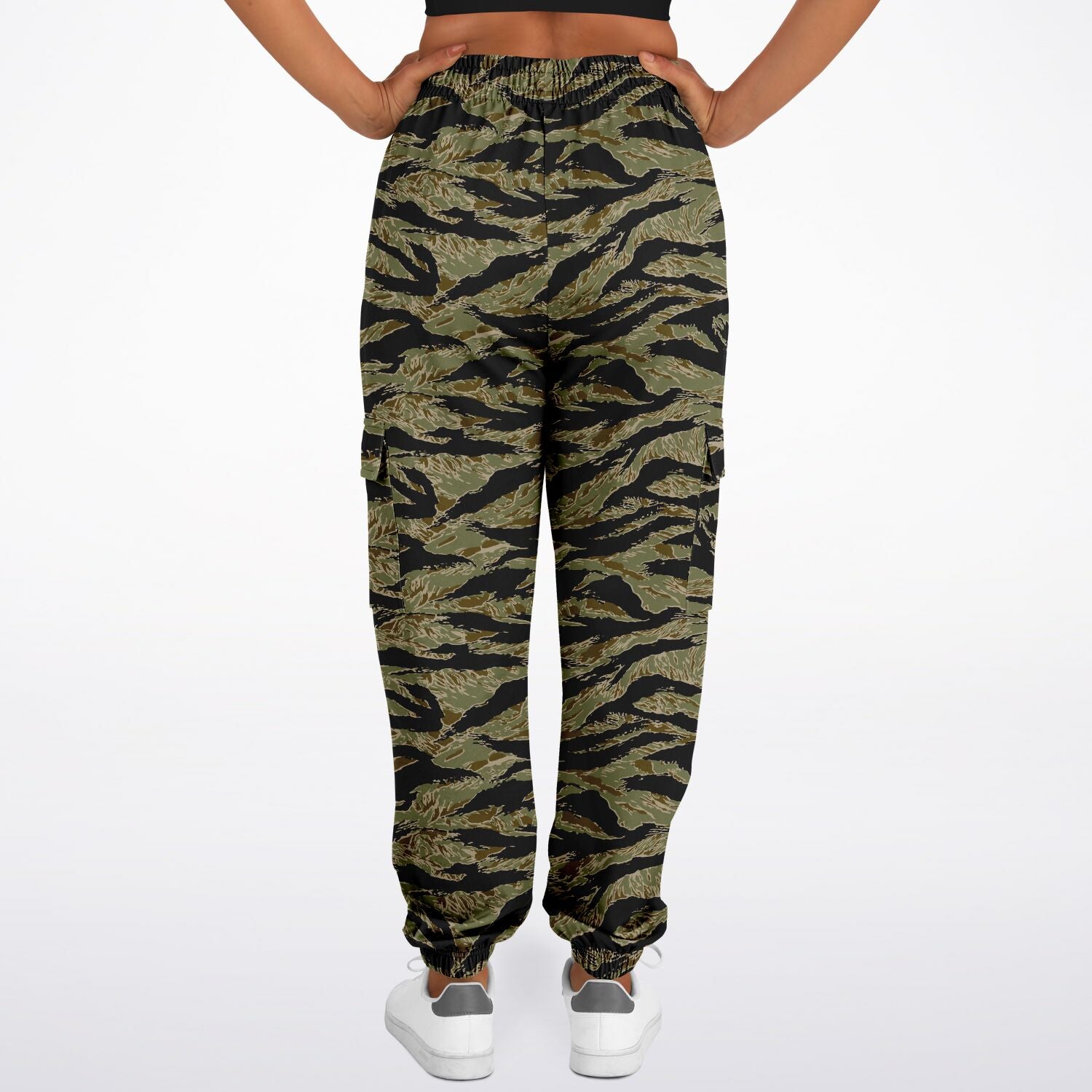 Pantalones de jogging cargo con rayas de tigre de Rad Palm