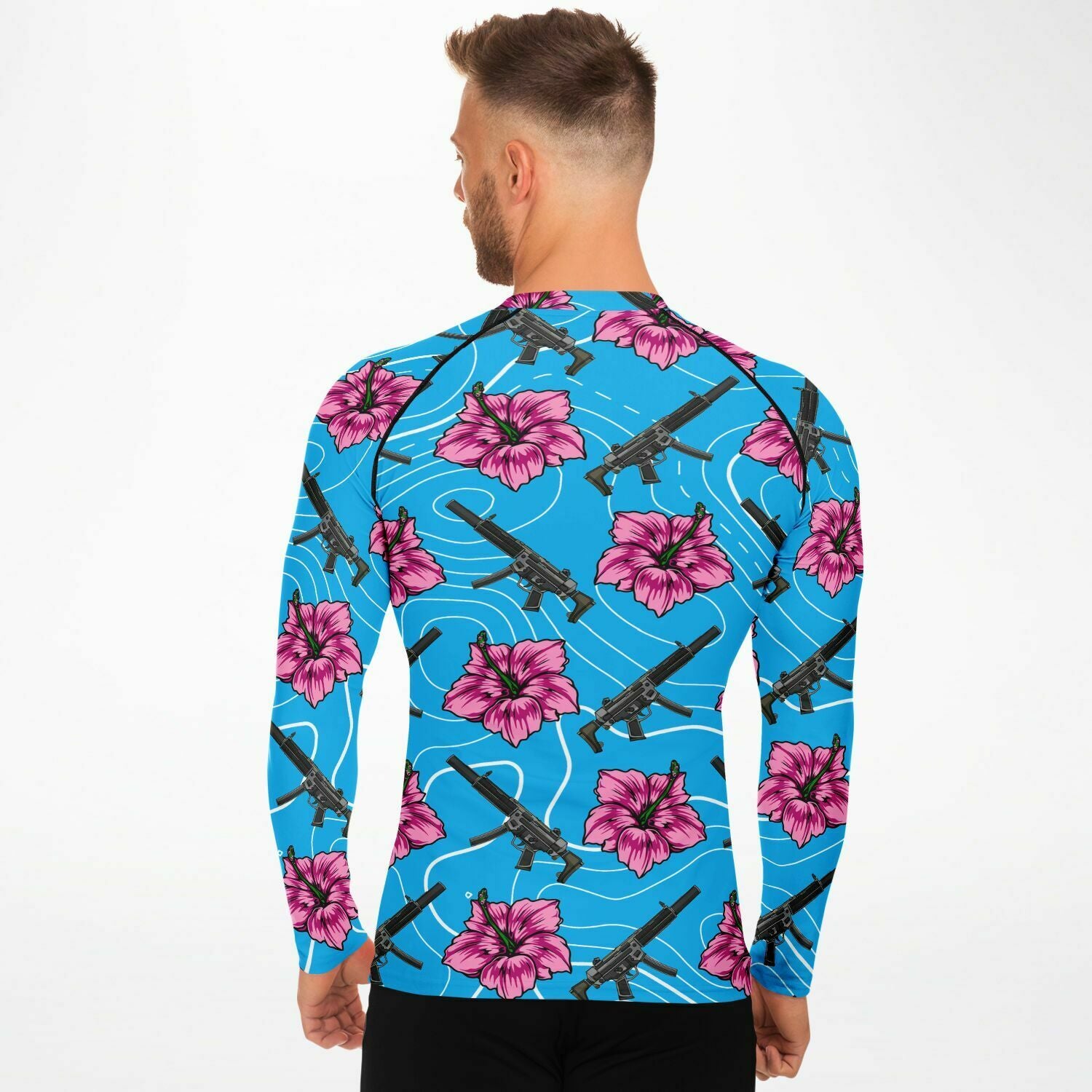 Camiseta de manga corta azul hibisco de alta capacidad Rad Palm