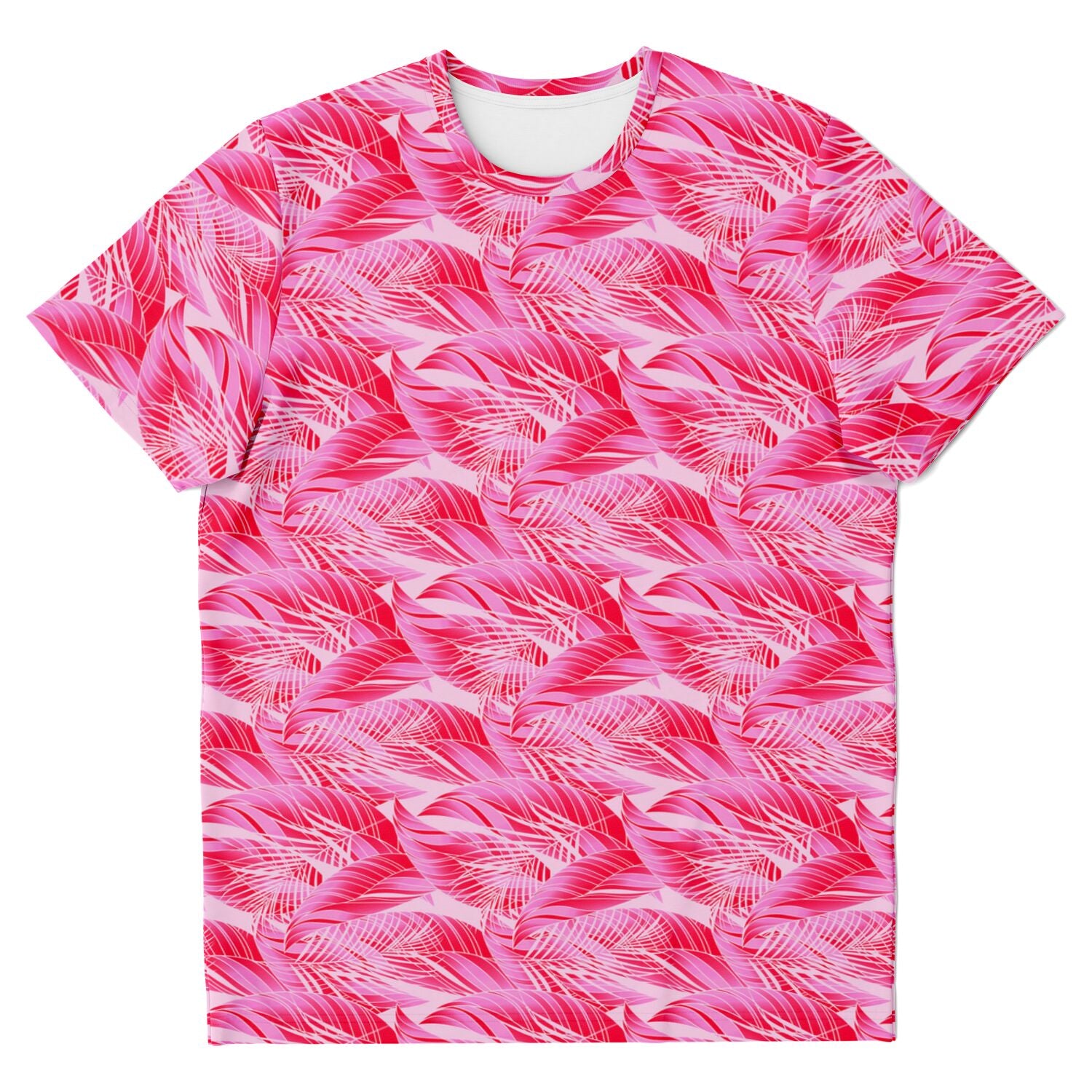 Camiseta unisex rosa tropical Rad Palm