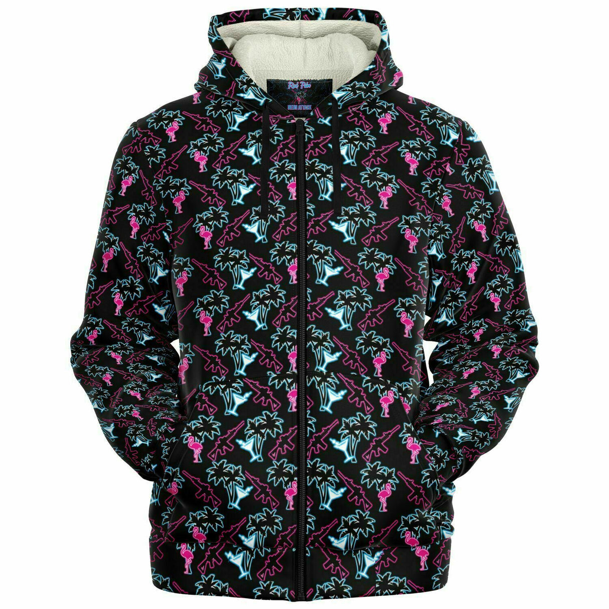 Rad Palm Neon Attack Fleece Lined Hoodie