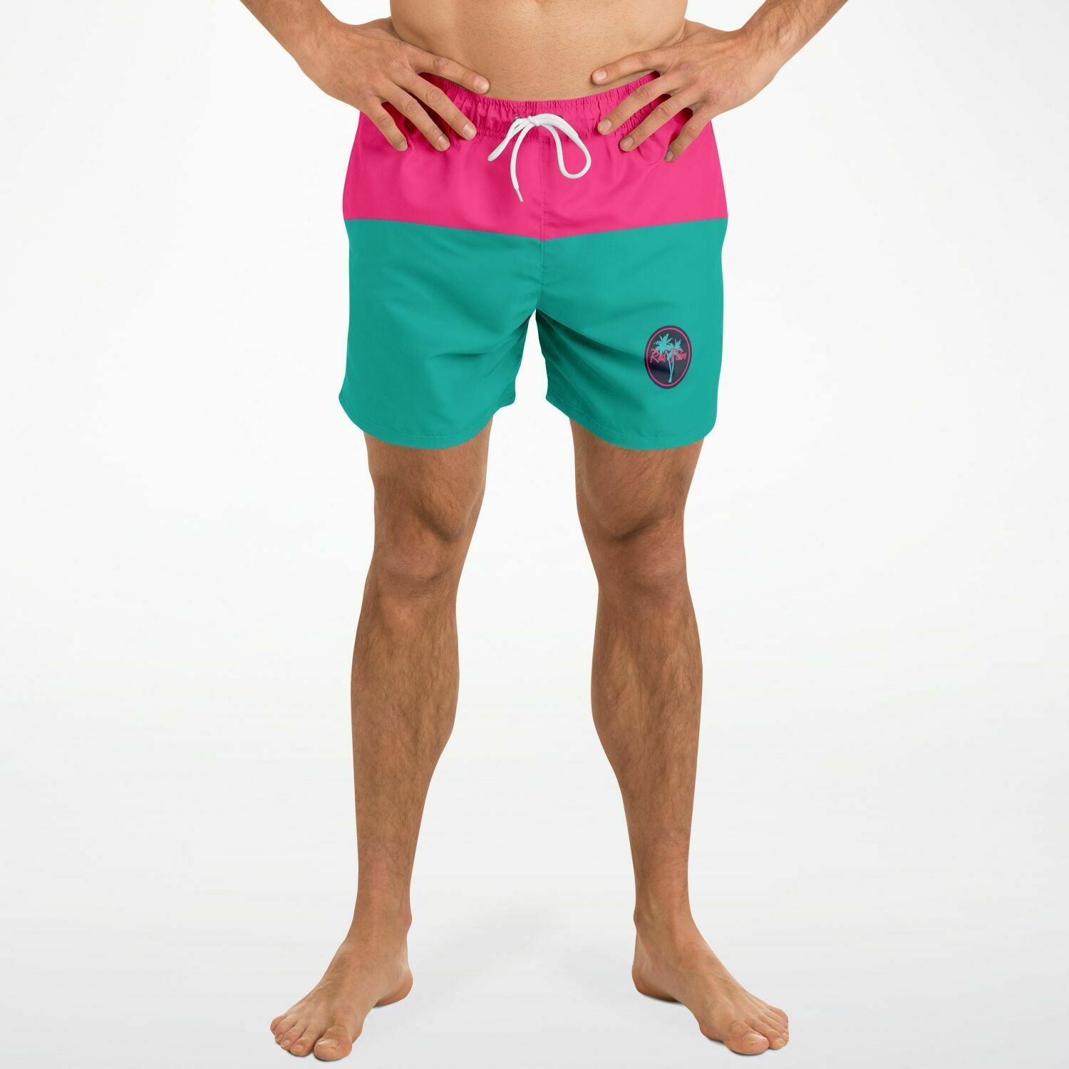 Rad Palm Color Block Men's Swim Trunks