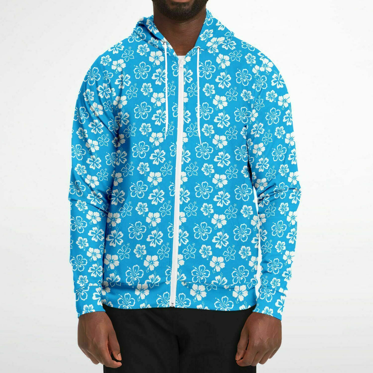 Rad Palm Blue Aloha Zip Up Hoodie