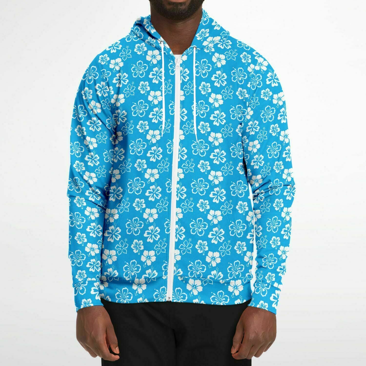 Rad Palm Blue Aloha Zip Up Hoodie
