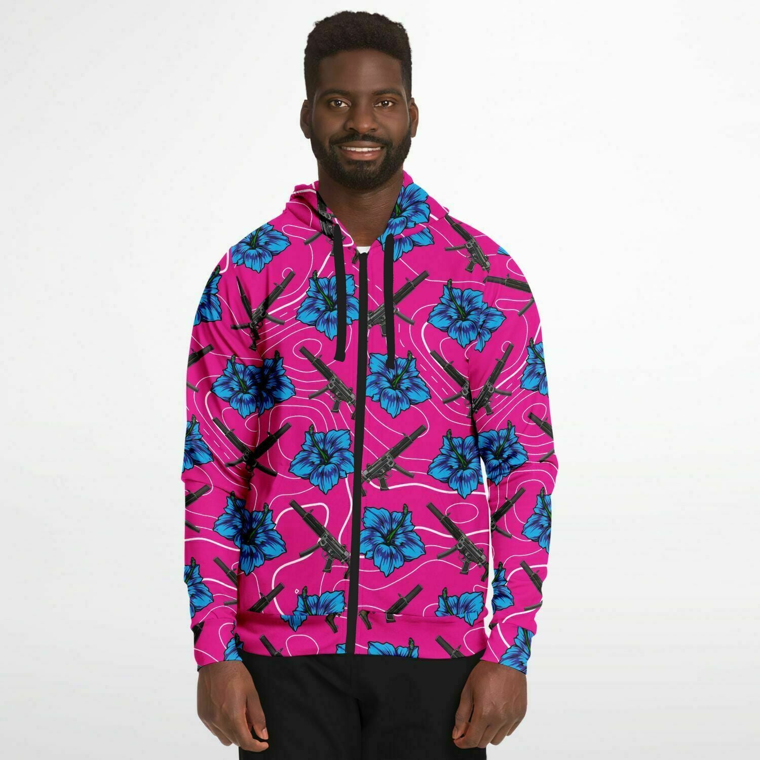 Sudadera con capucha y cremallera de alta capacidad Hibiscus de Rad Palm