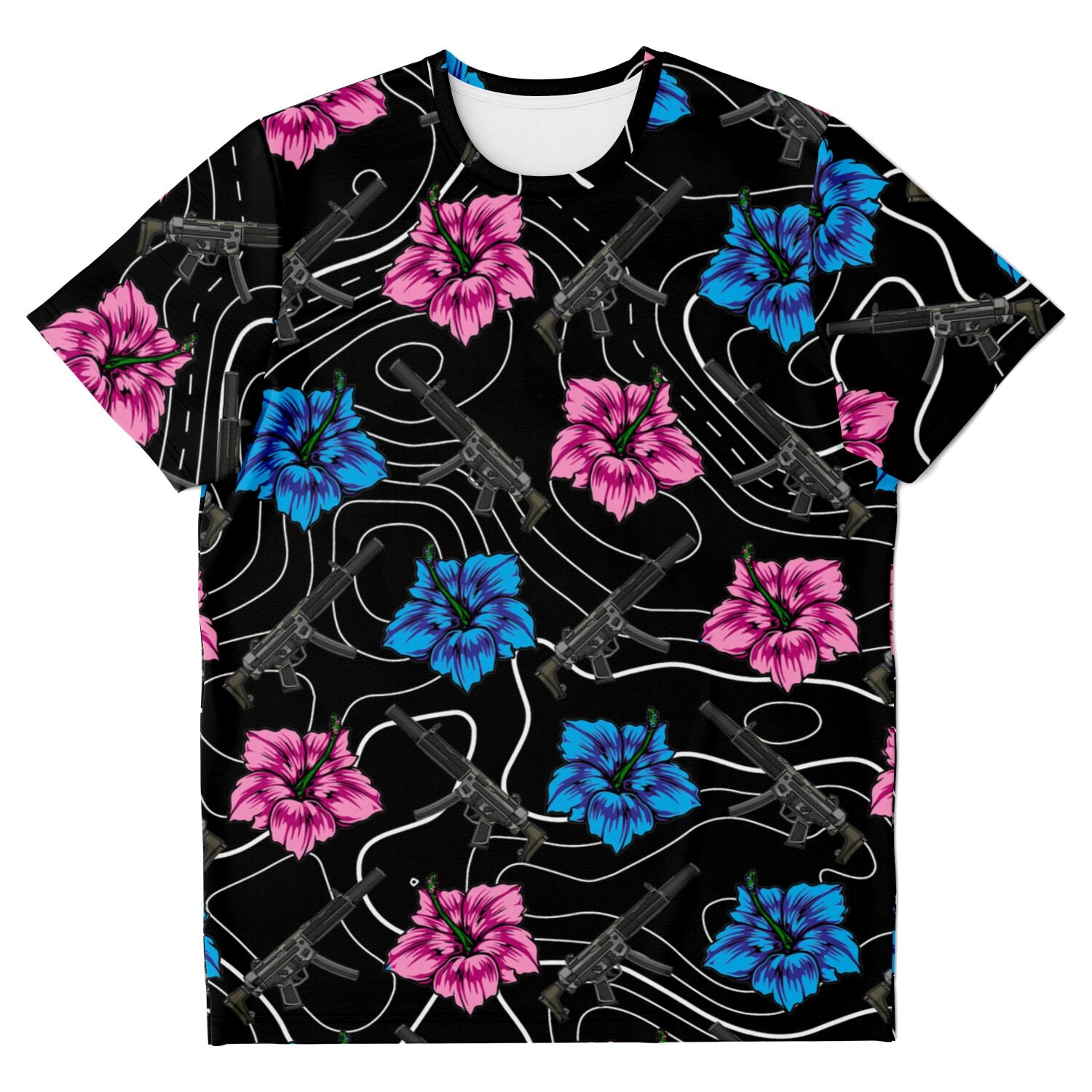 Camiseta negra Hibiscus de alta capacidad de Rad Palm