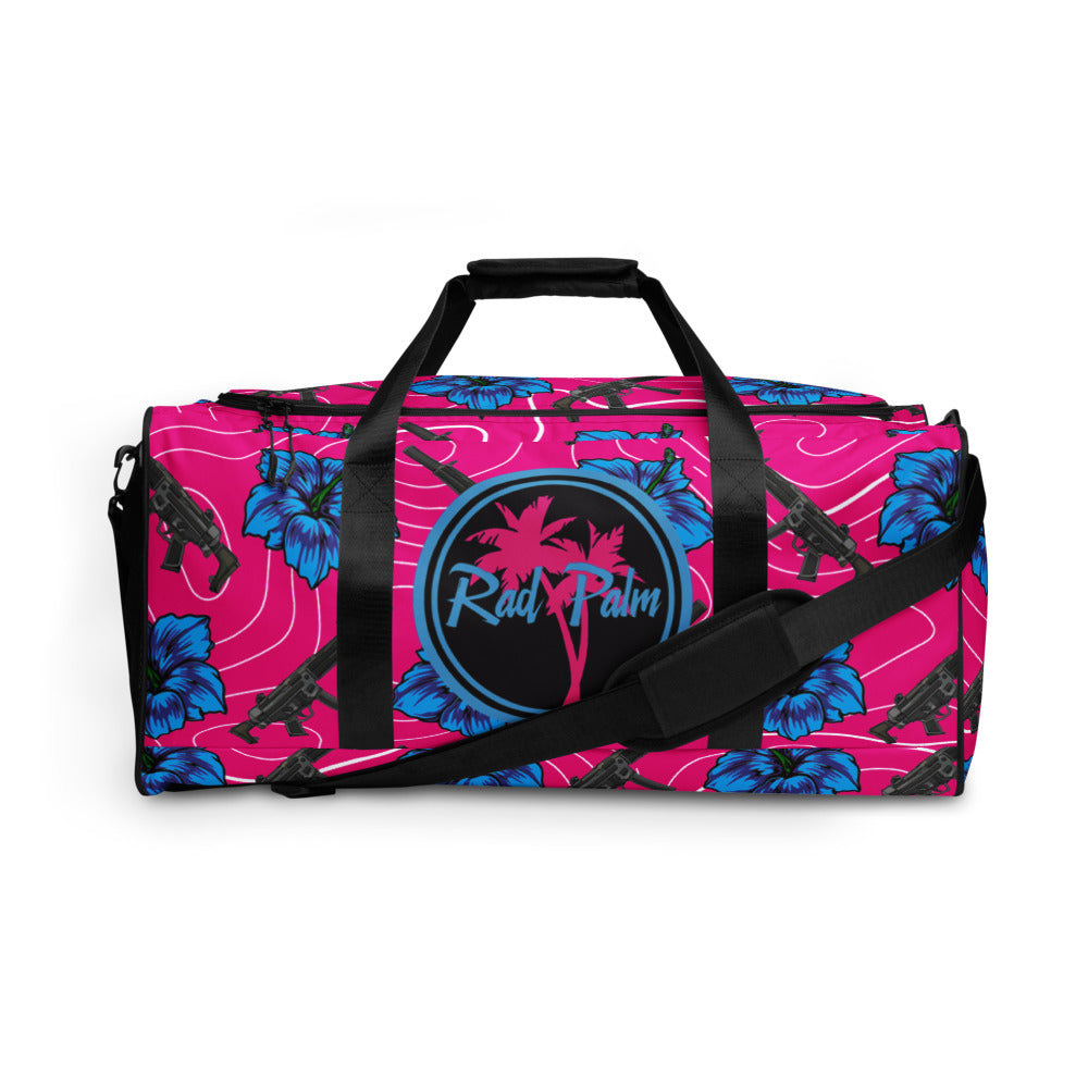 Bolsa de lona de gran capacidad con diseño de hibisco de Rad Palm